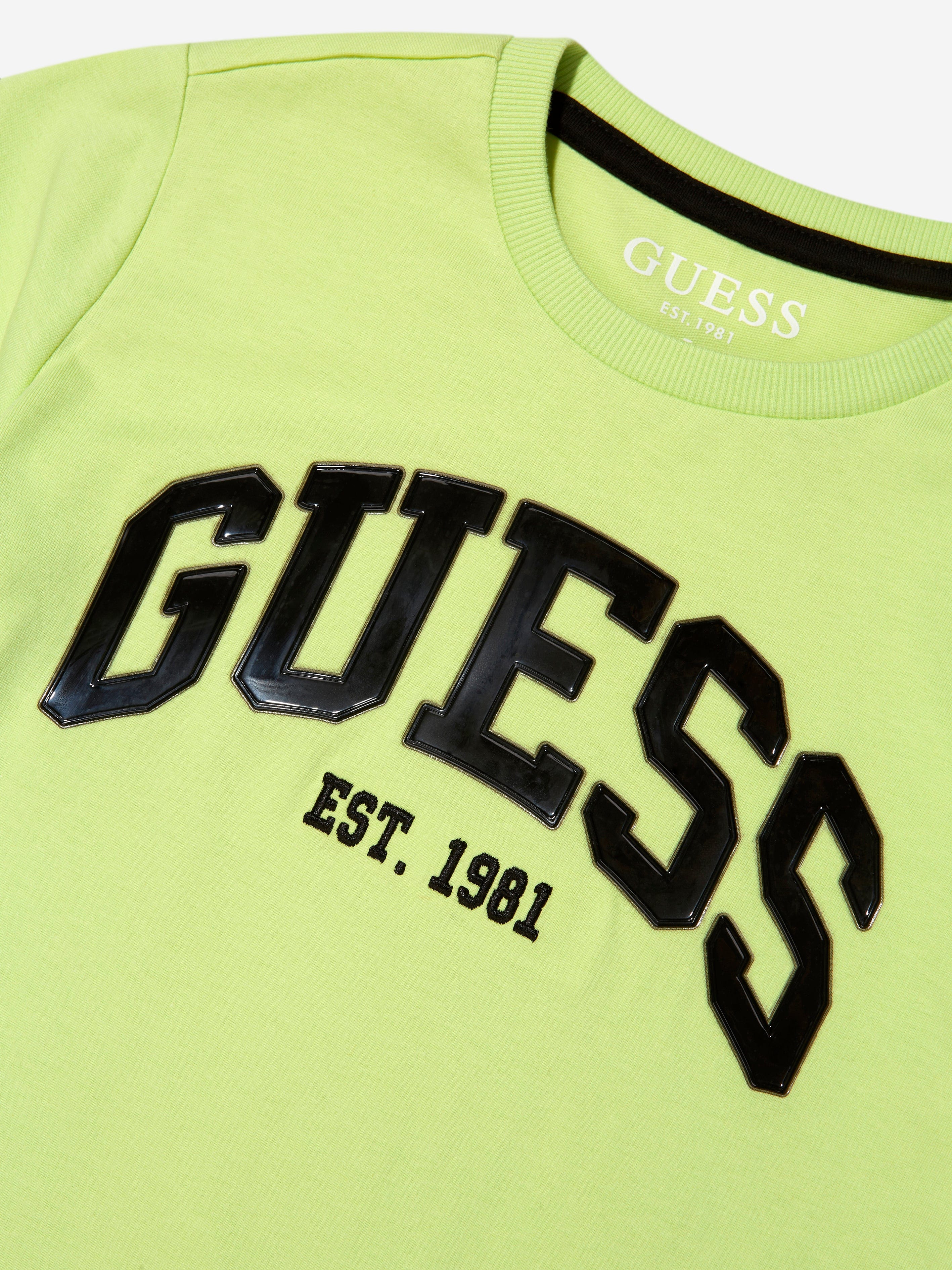 Guess Boys Logo T-Shirt in Lime