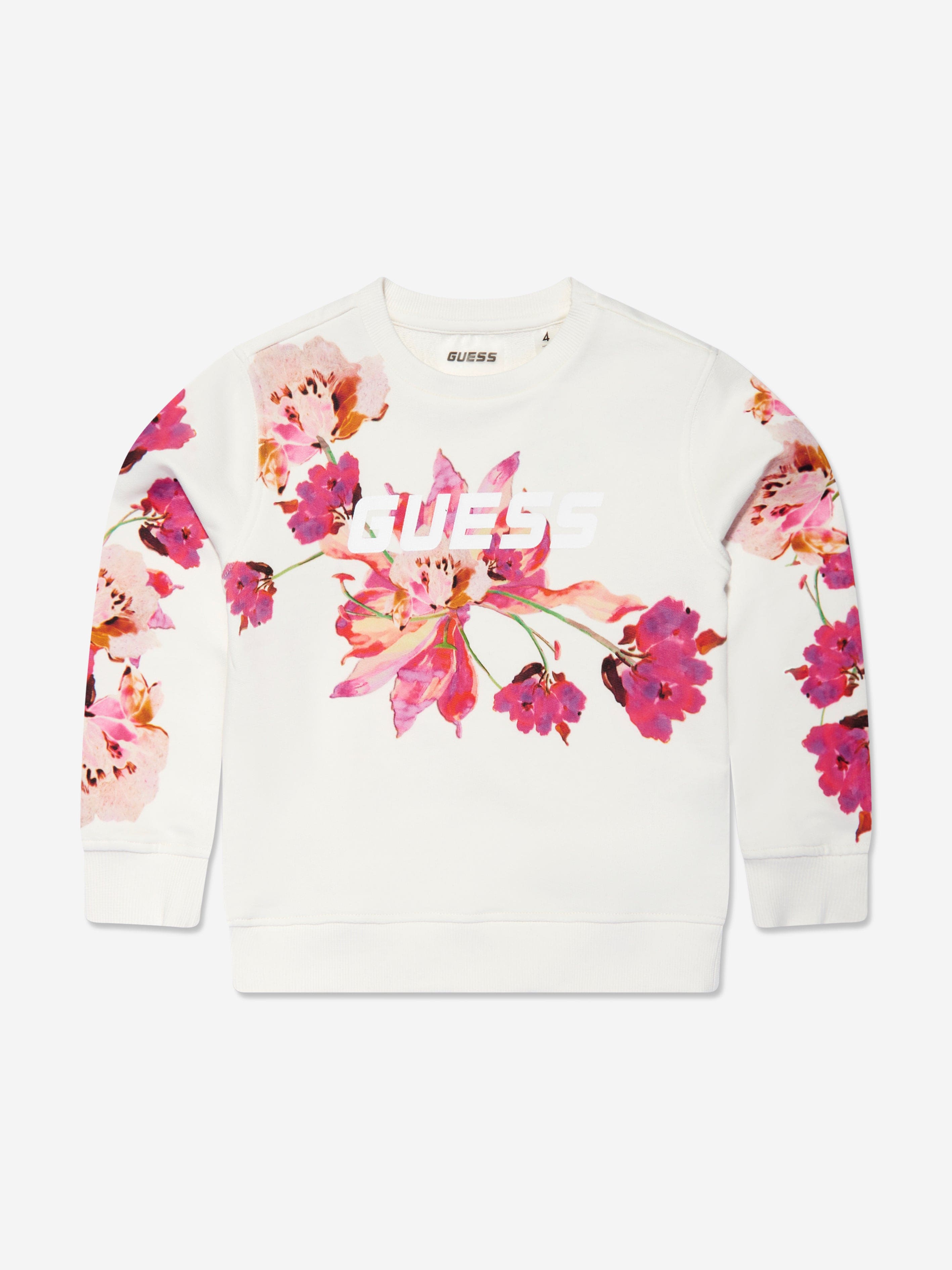 Guess Girls Floral Sweatshirt in White