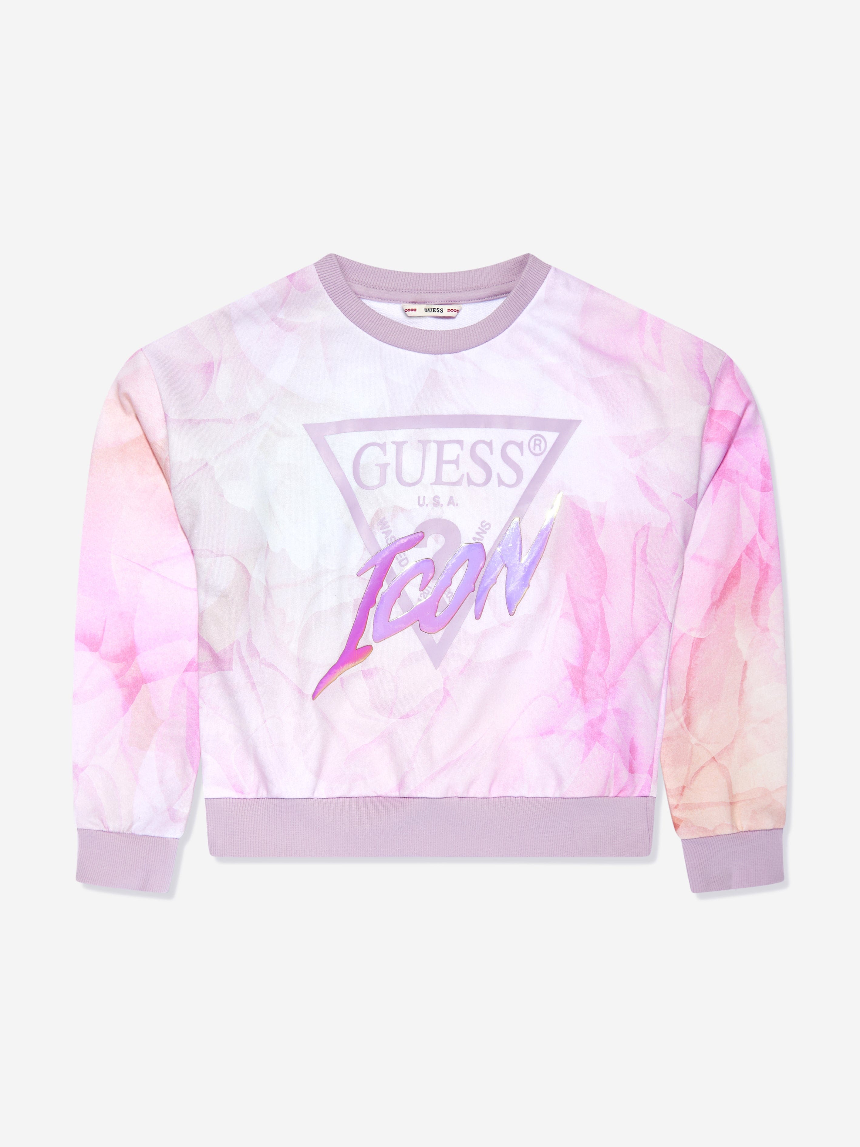 Guess Girls Marbled Sweatshirt in Multicolour