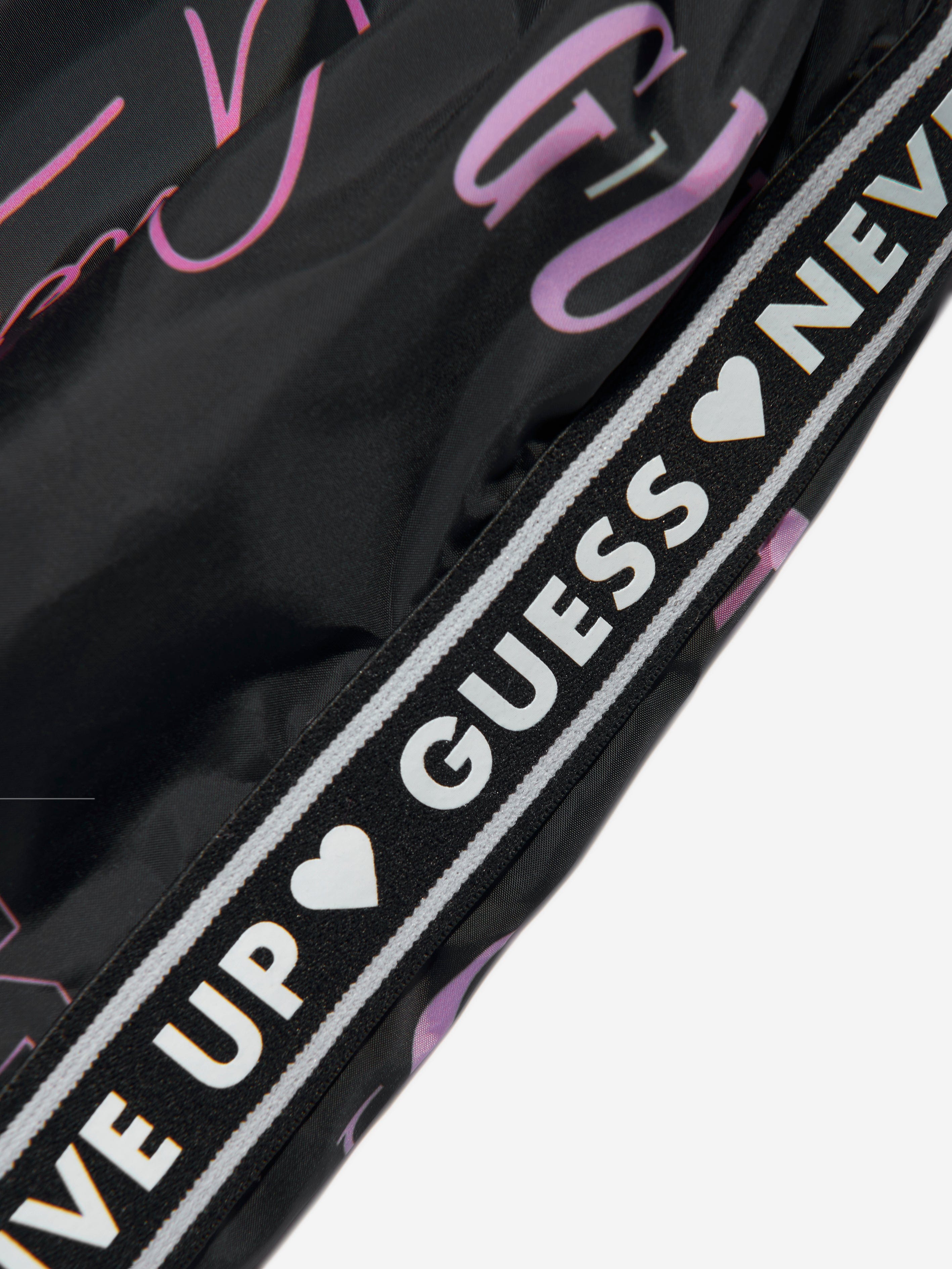 Guess Girls Logo Print Active Shorts in Pink