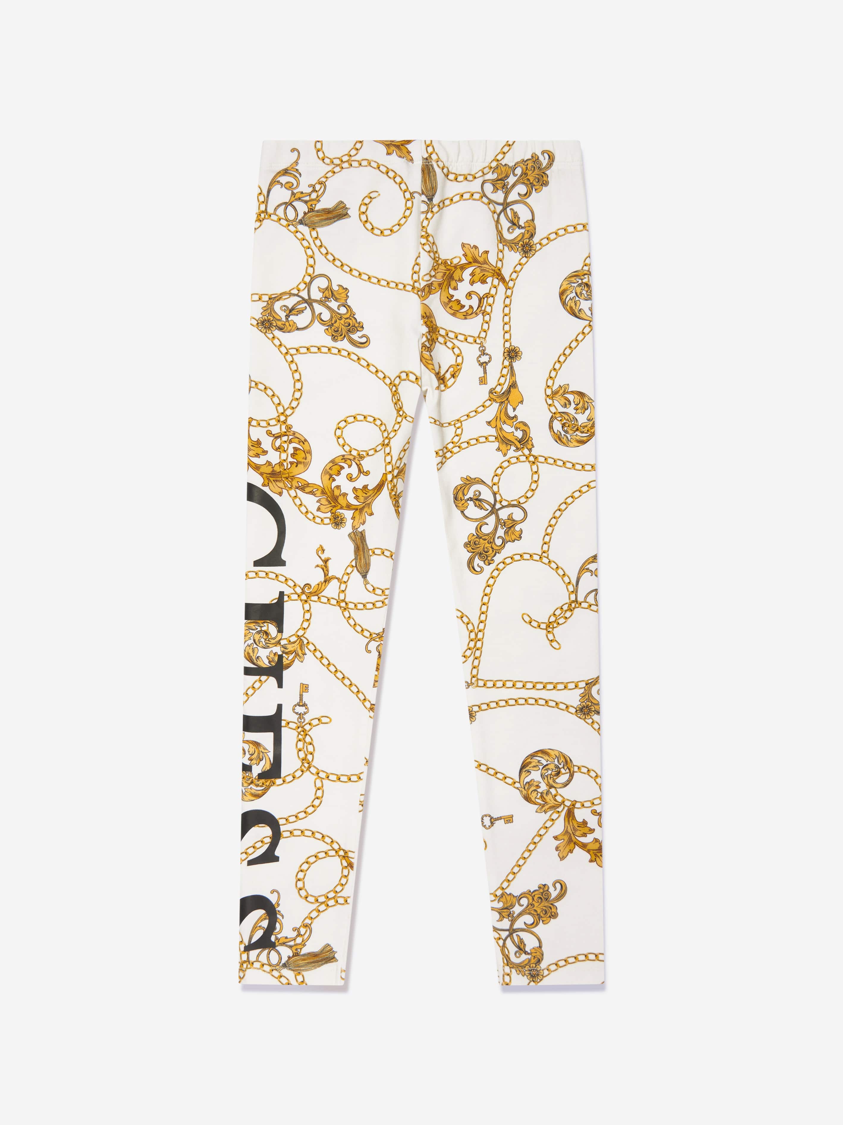 Guess Girls Chain Print Leggings in Gold