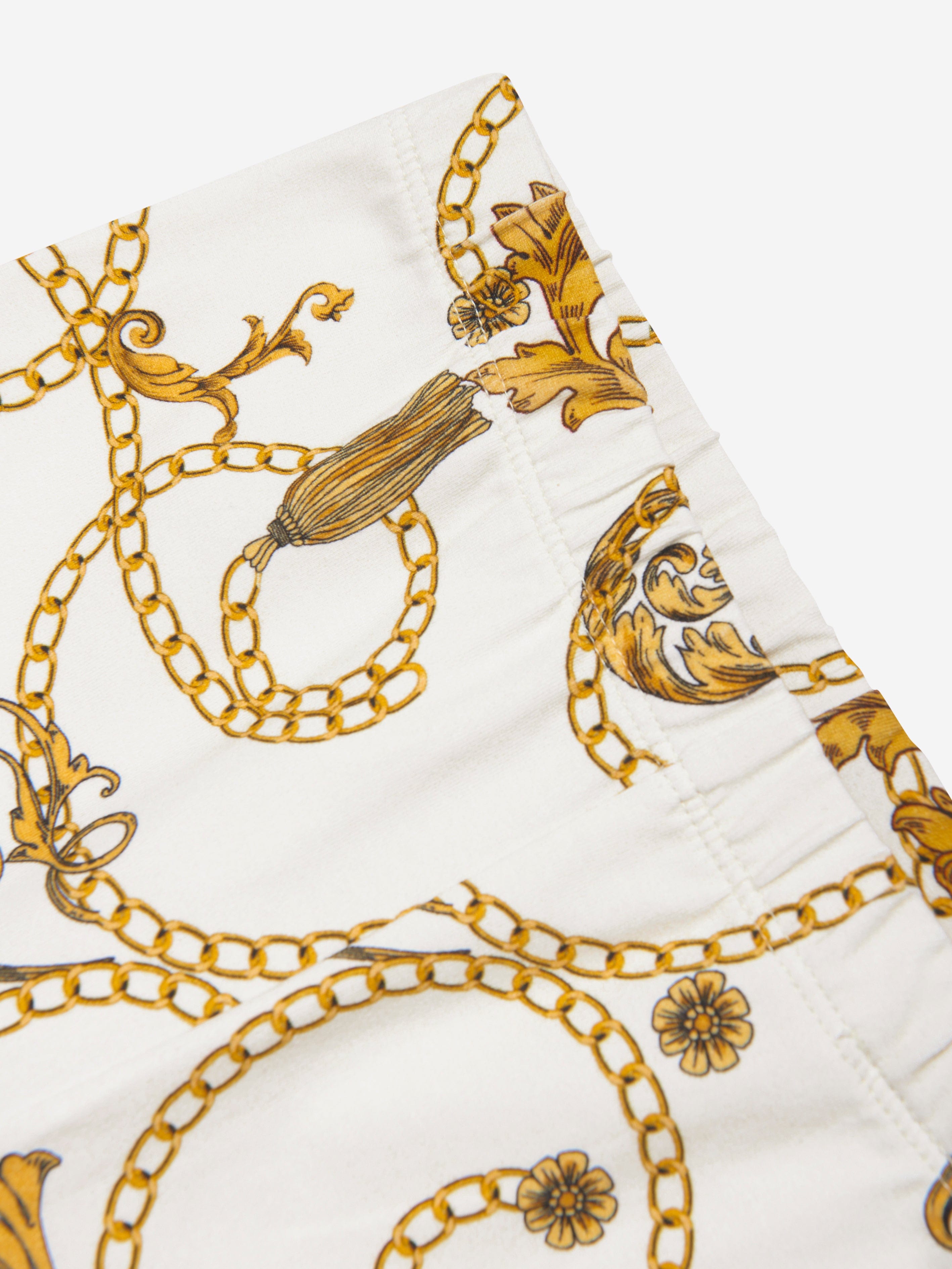 Guess Girls Chain Print Leggings in Gold