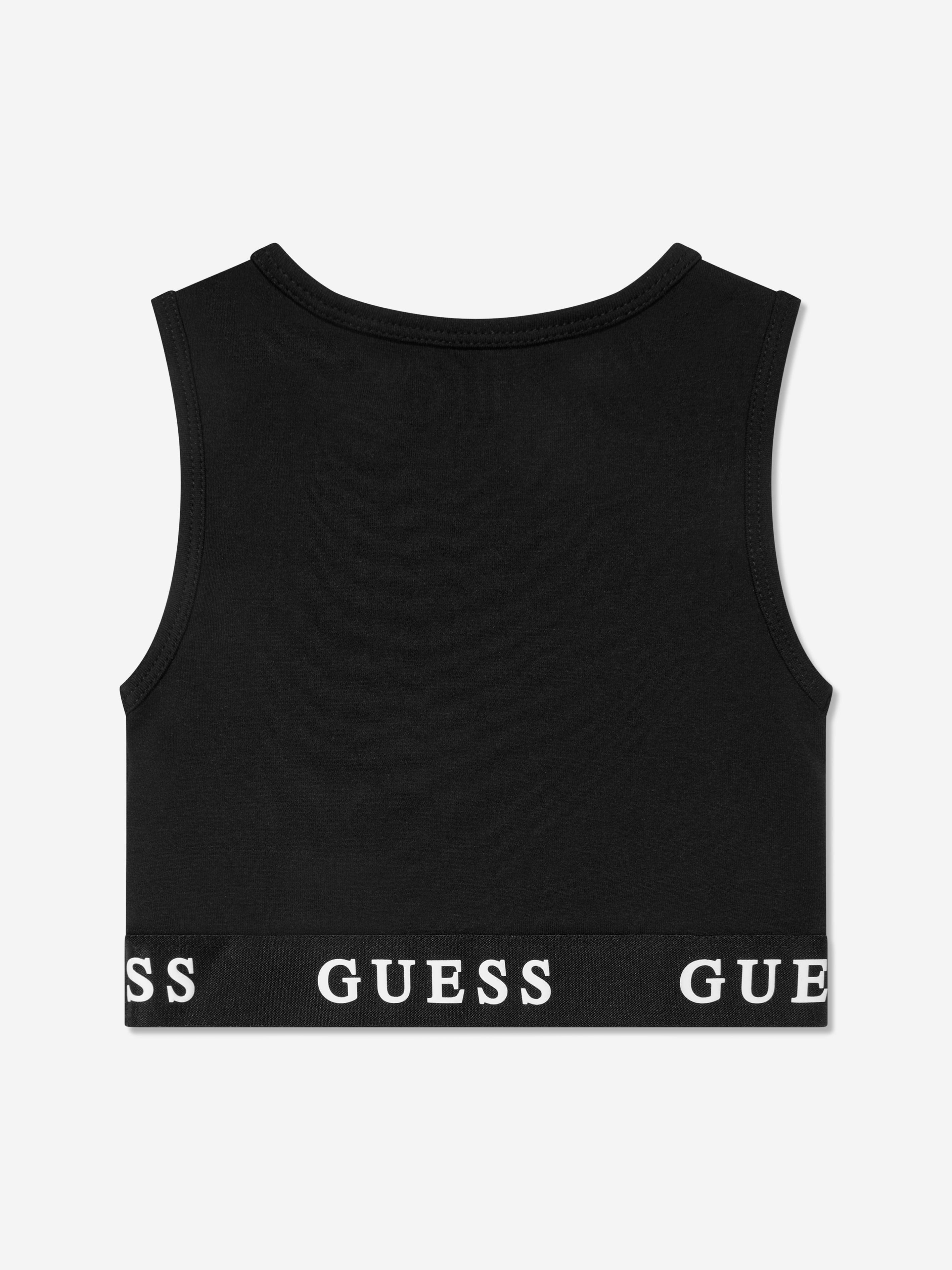 Guess Girls Branded Sports Top in Black