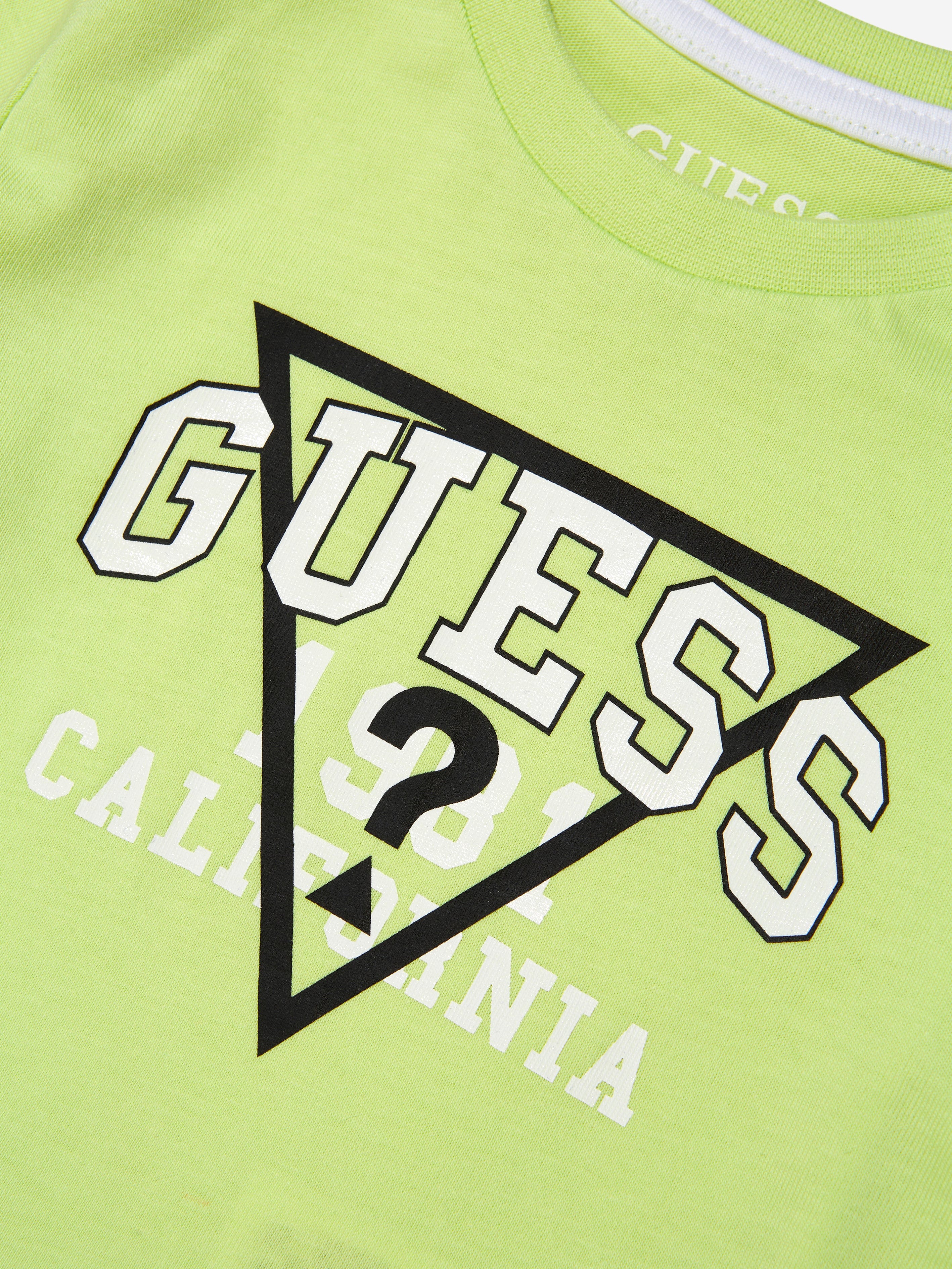 Guess Baby Boys Logo T-Shirt in Lime