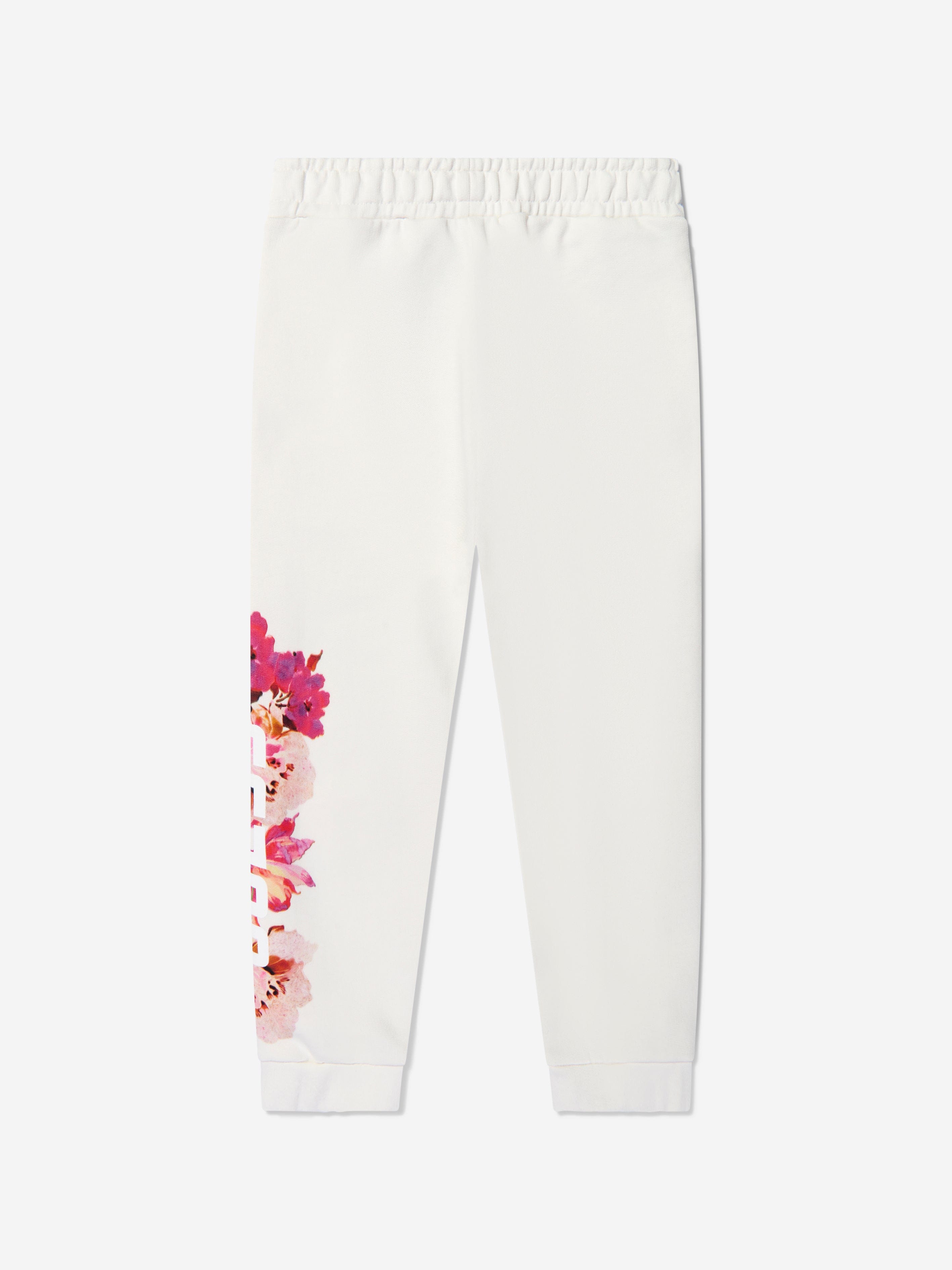 Guess Girls Floral Joggers in White