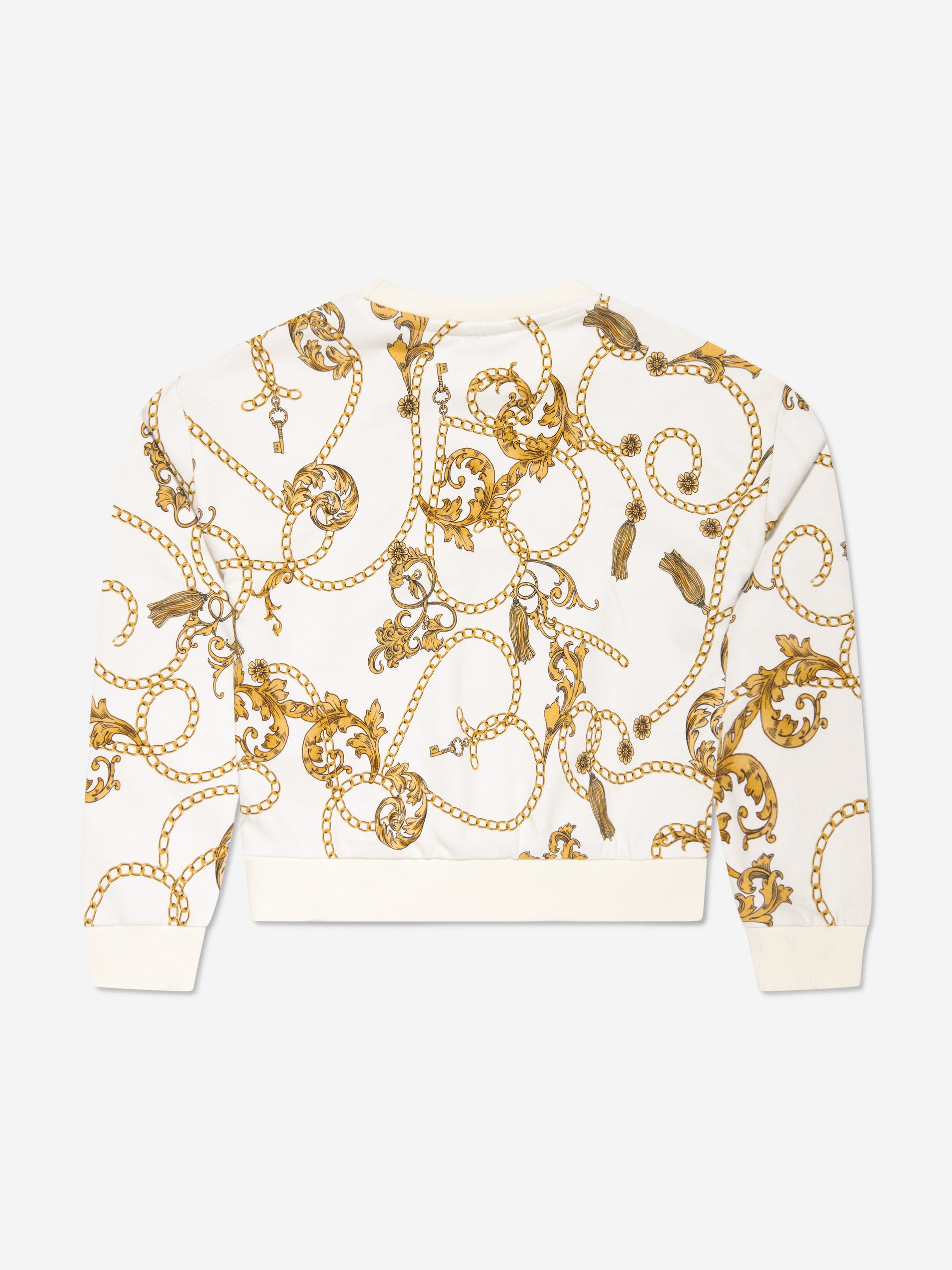 Guess Girls Chain Print Sweatshirt in Gold