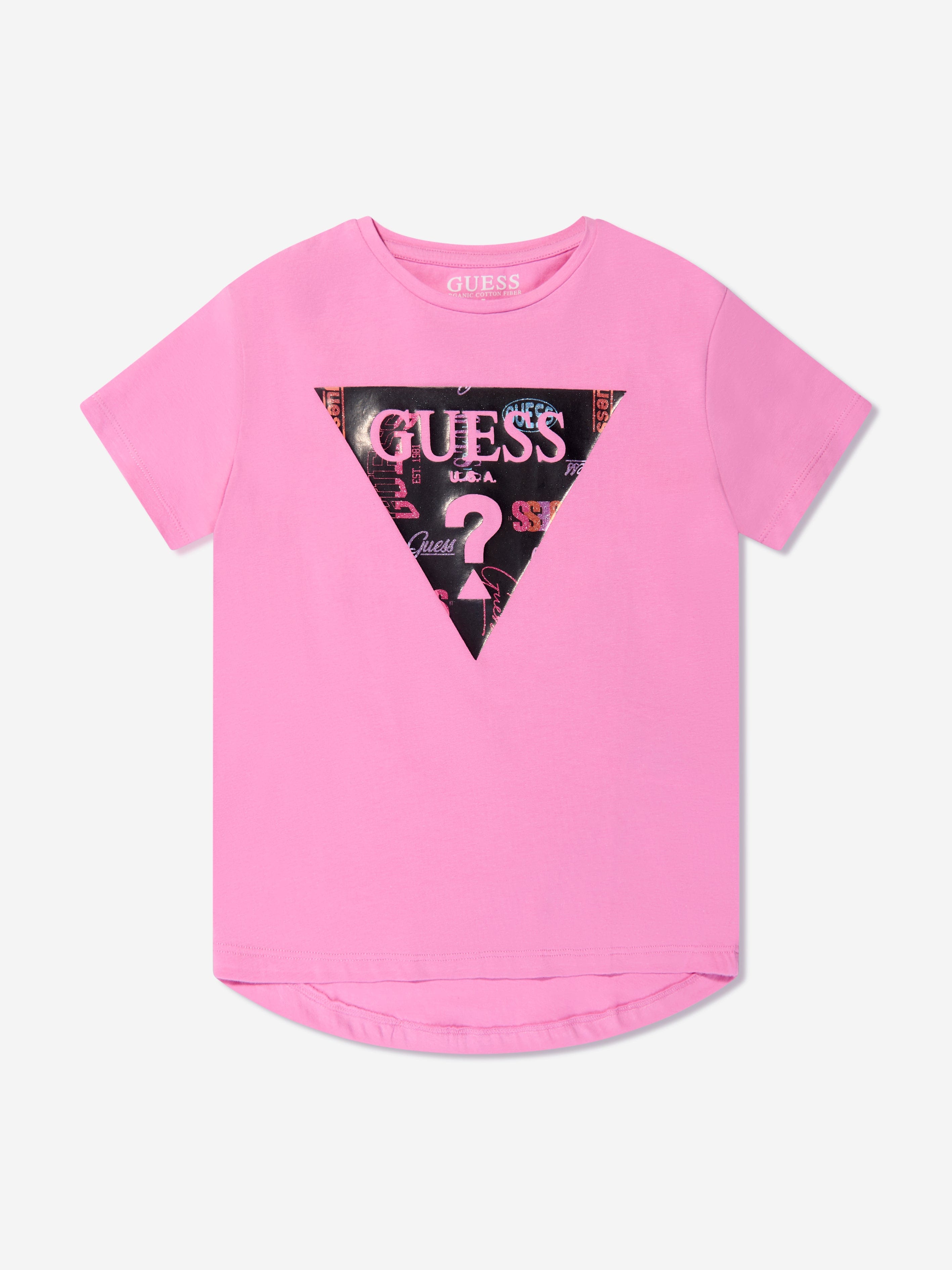 Guess Girls Logo T-Shirt in Pink