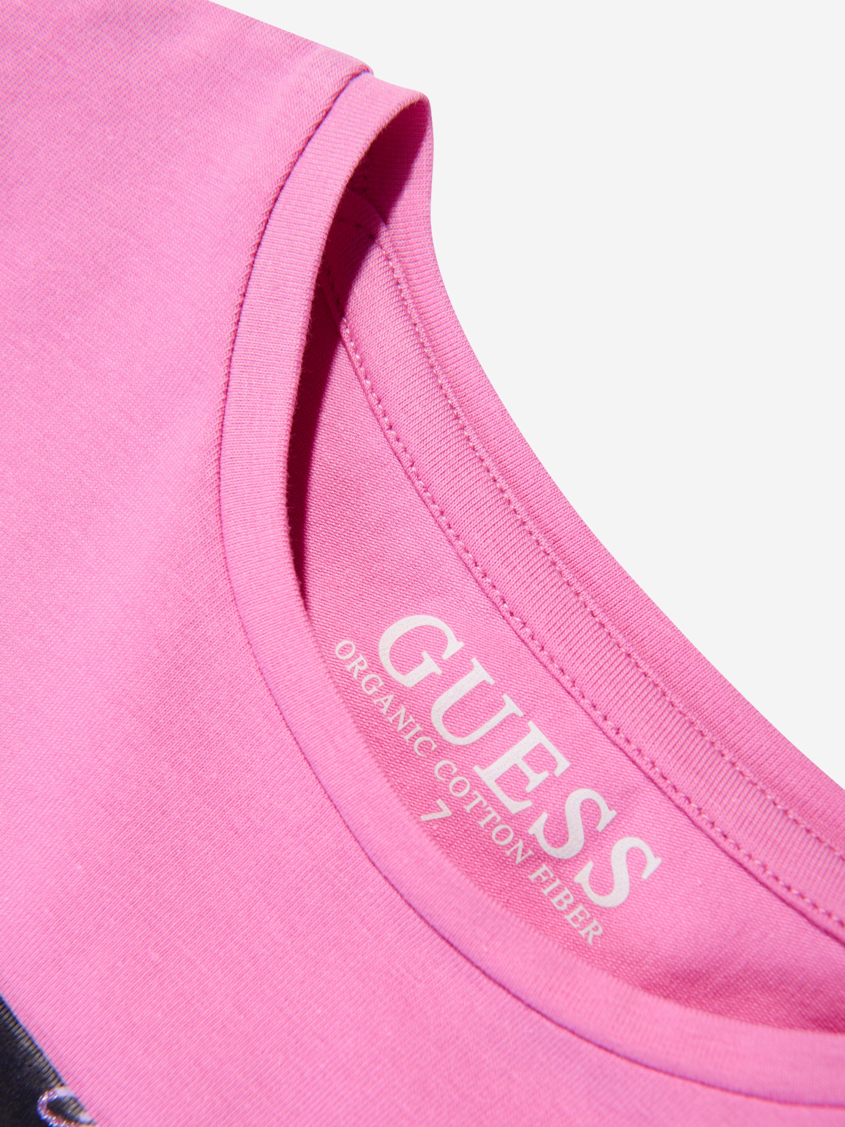 Guess Girls Logo T-Shirt in Pink