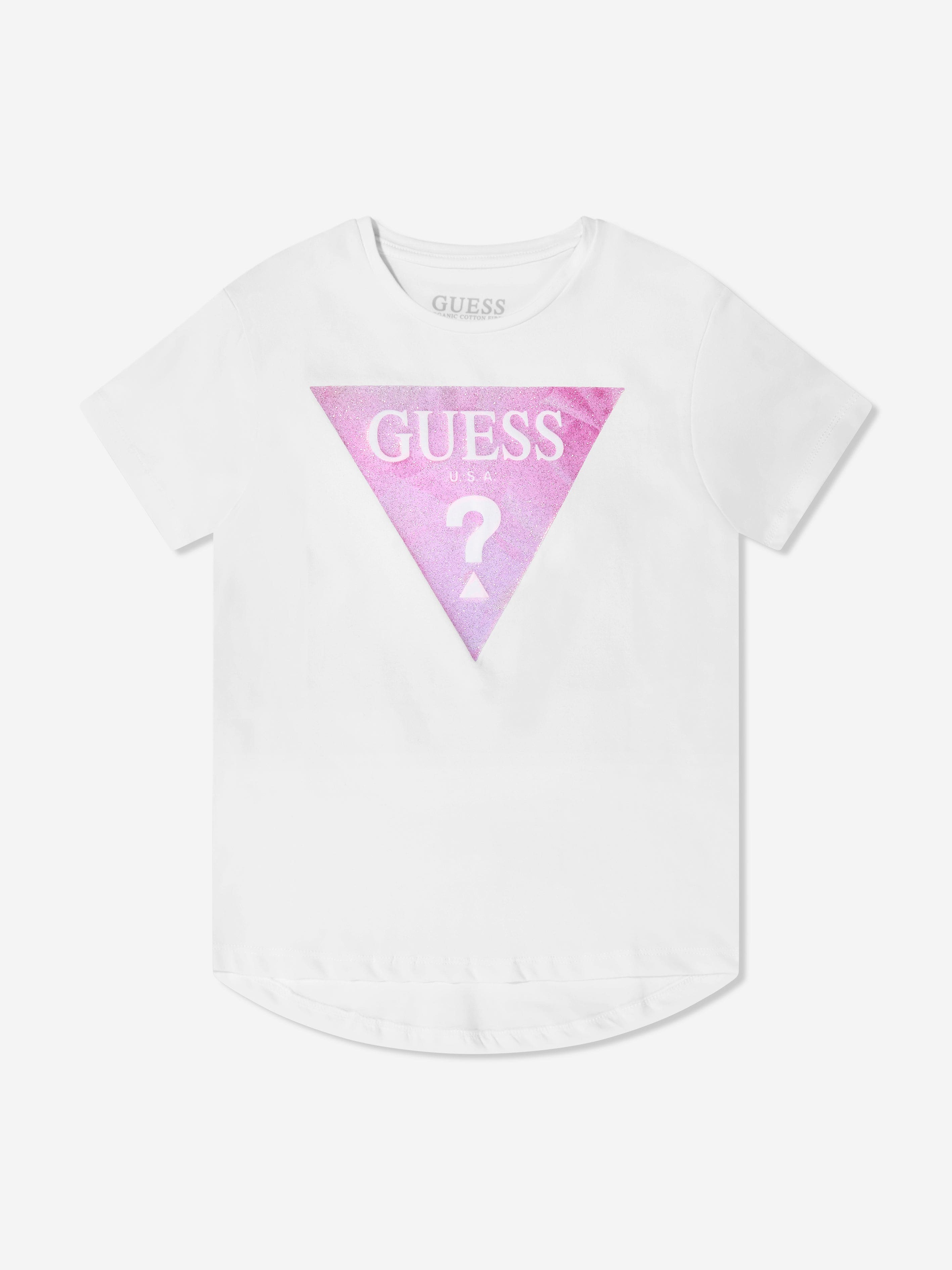 Guess Girls Logo T-Shirt in White