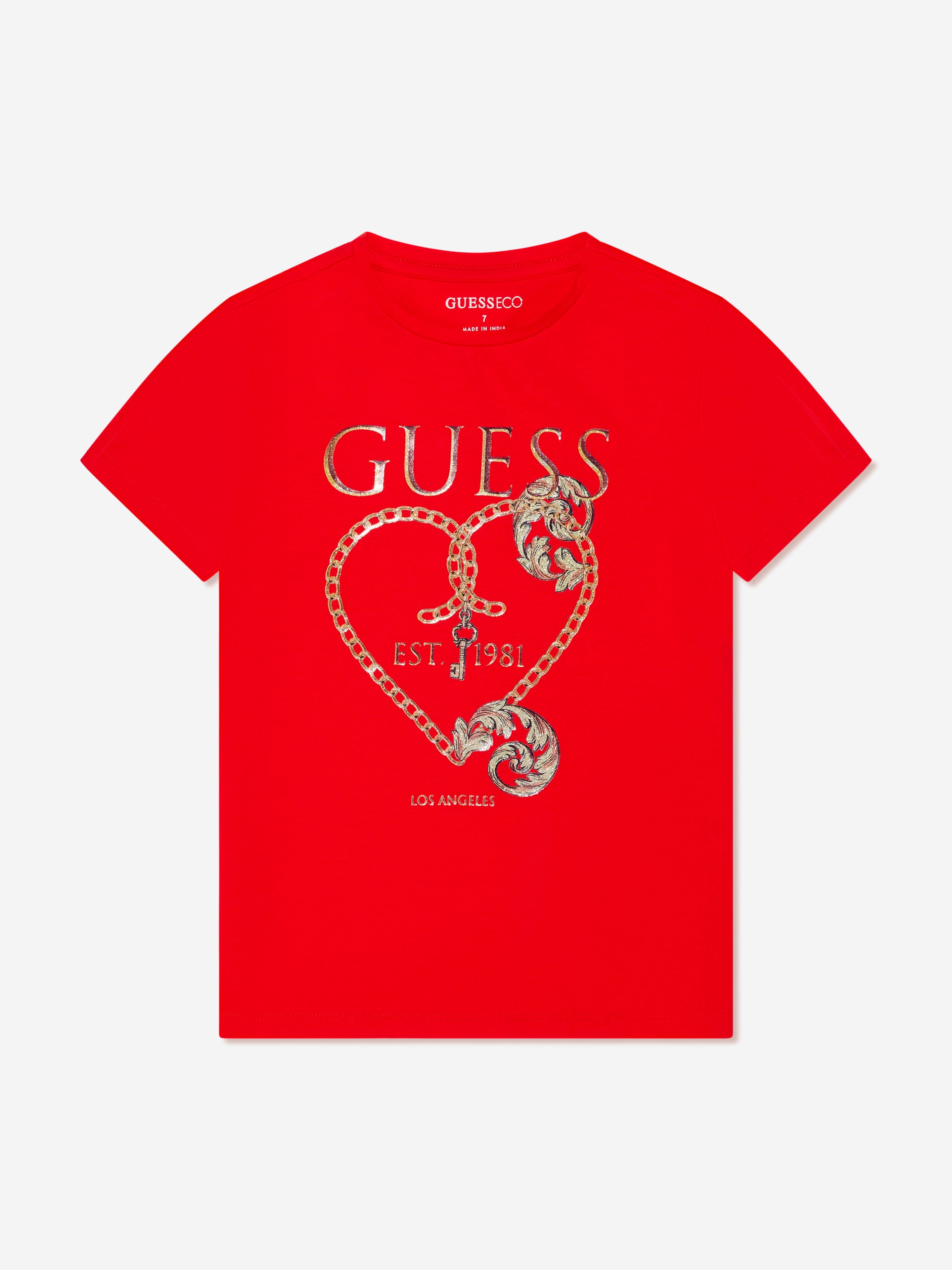 Guess Girls Logo T-Shirt in Red