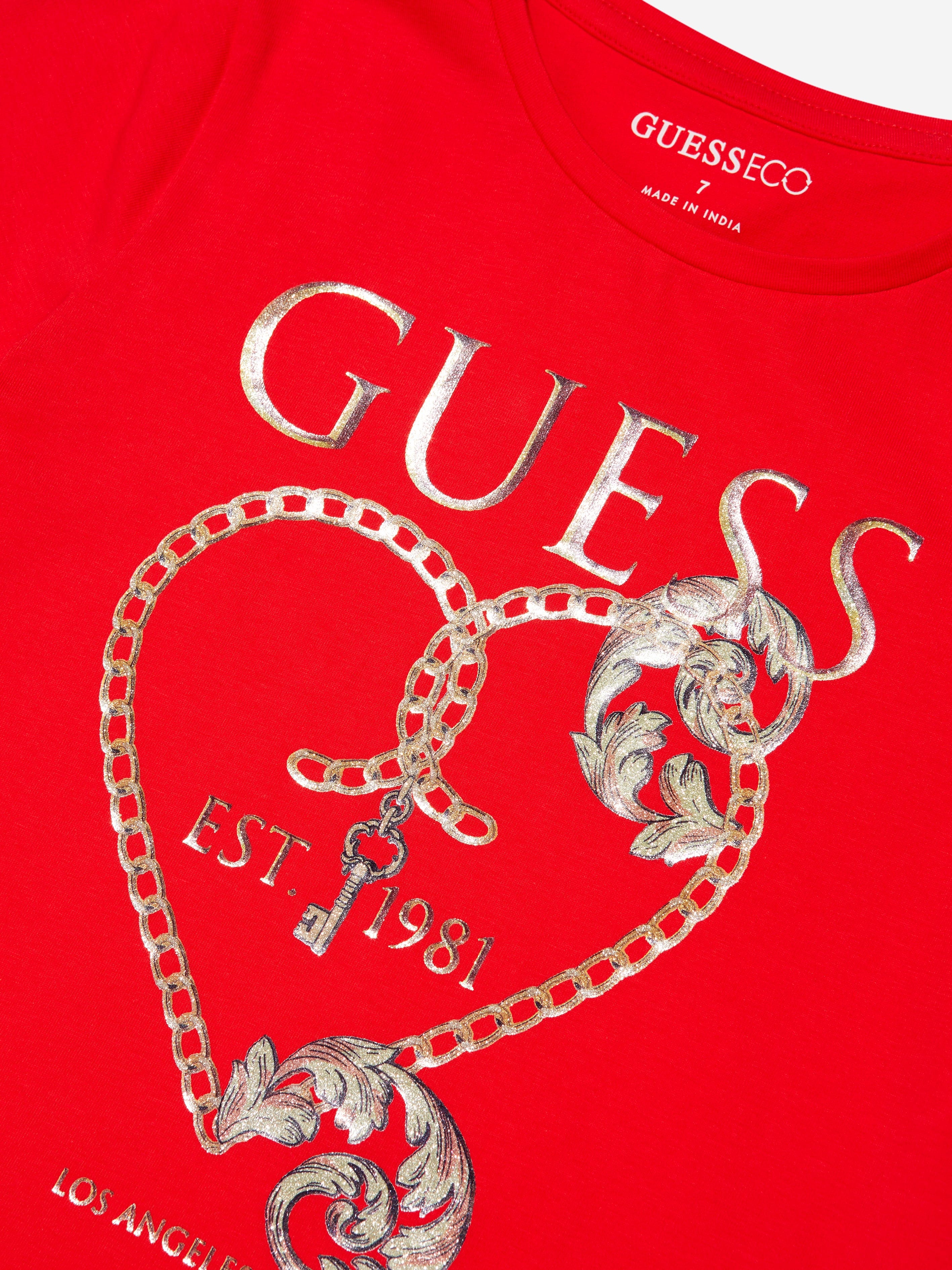 Guess Girls Logo T-Shirt in Red