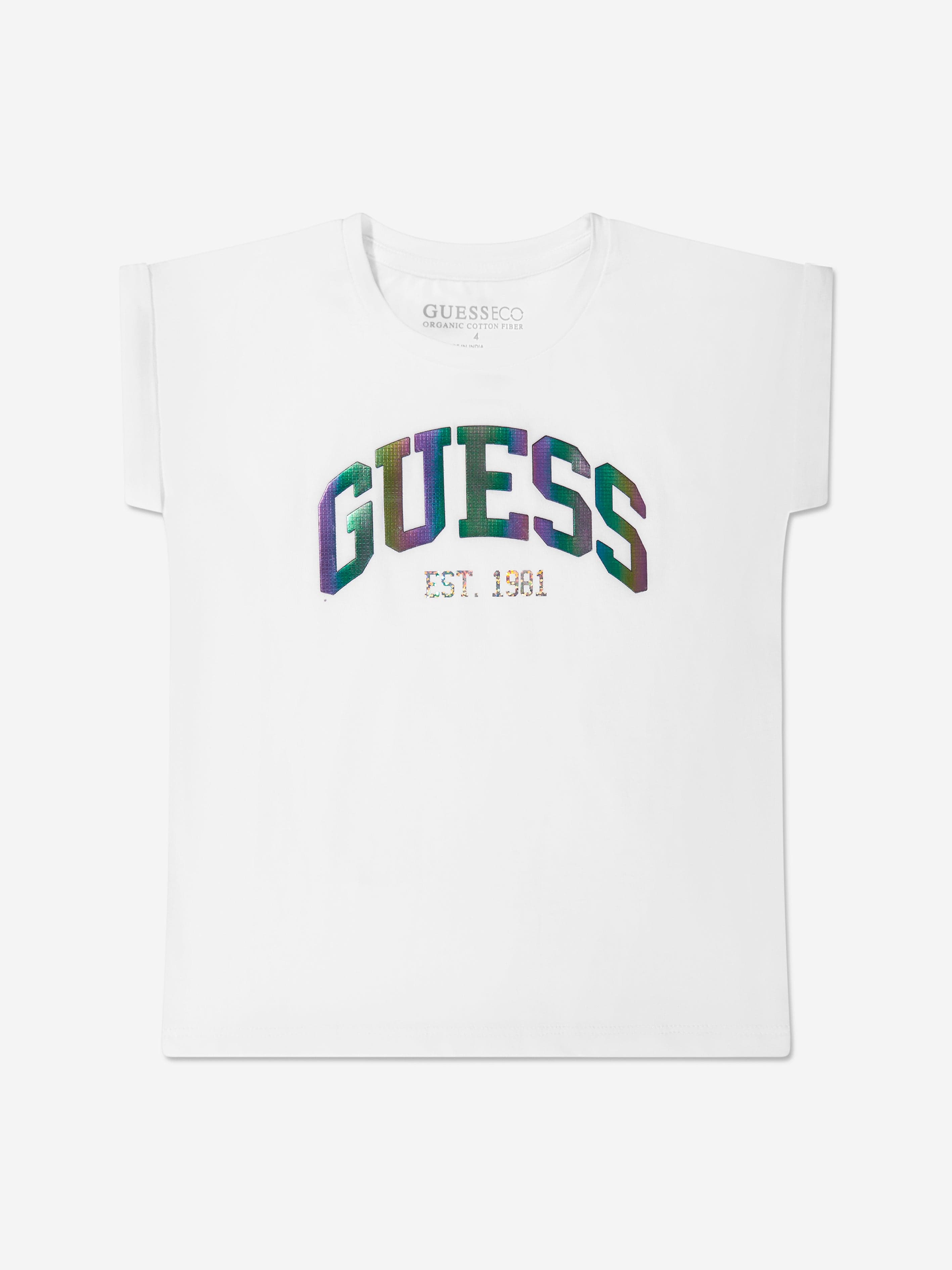 Guess Girls Logo T-Shirt in White