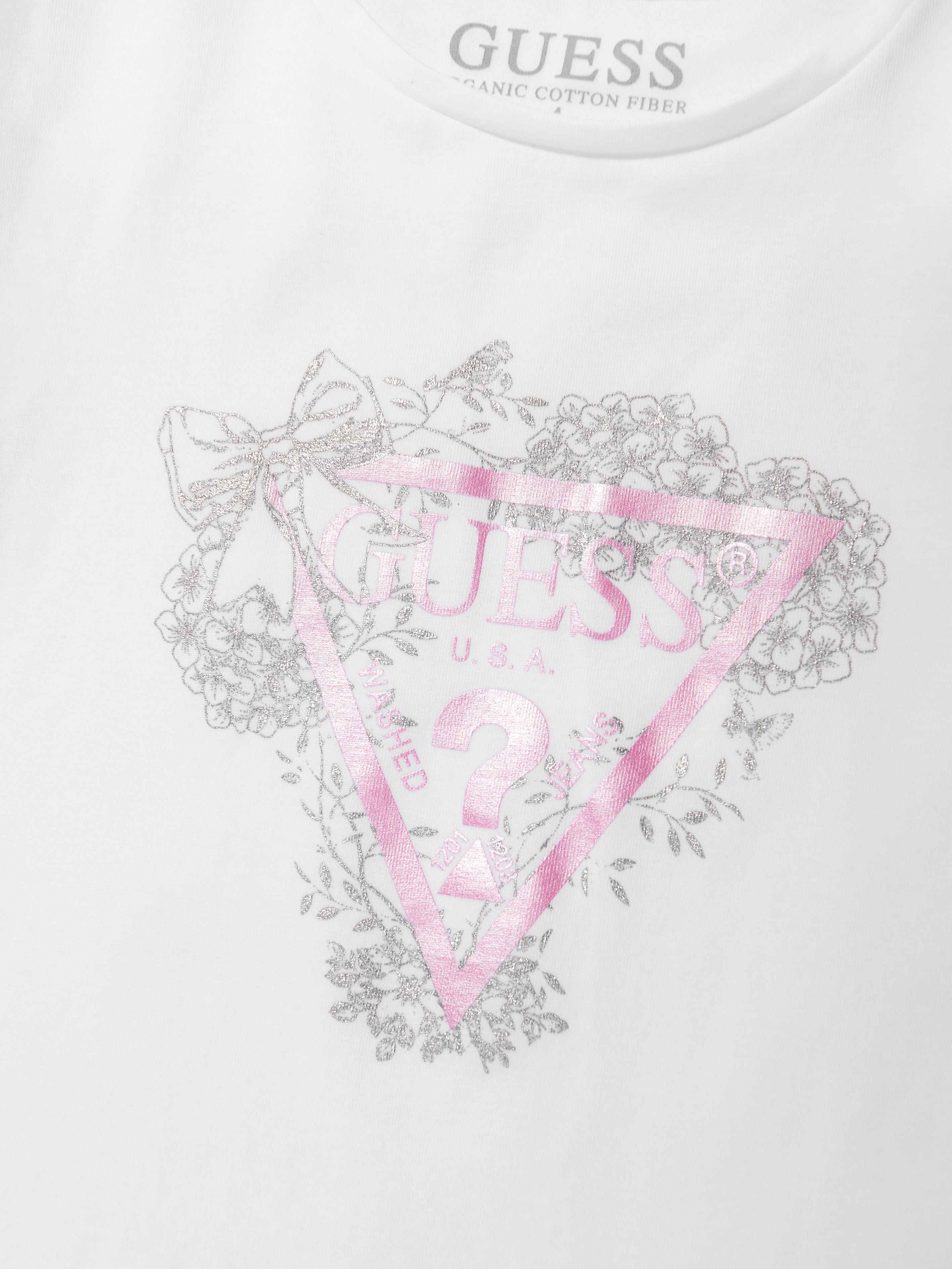 Guess Girls Logo T-Shirt in White