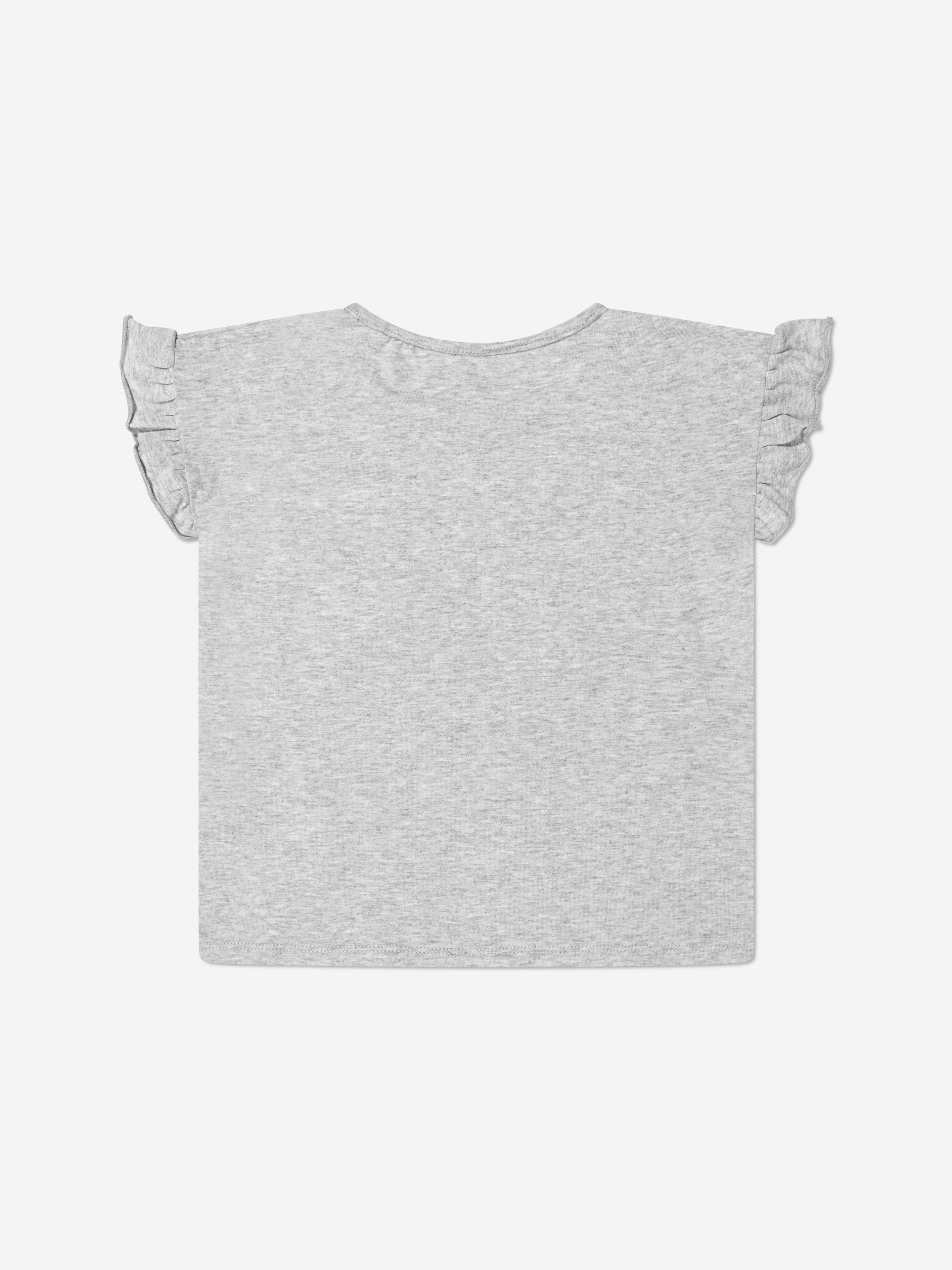 Guess Girls Bag Print Frilly T-Shirt in Grey