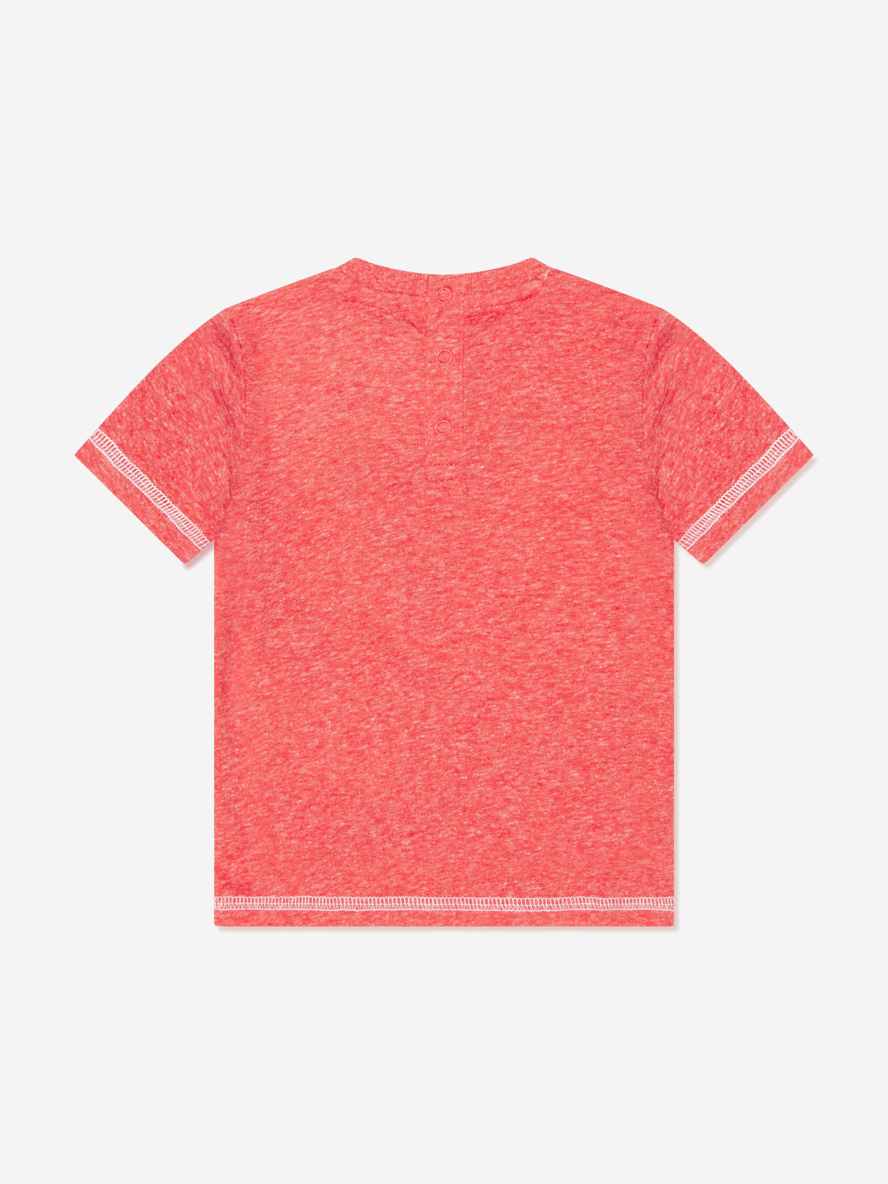 Guess Boys Logo Print T-Shirt in Red