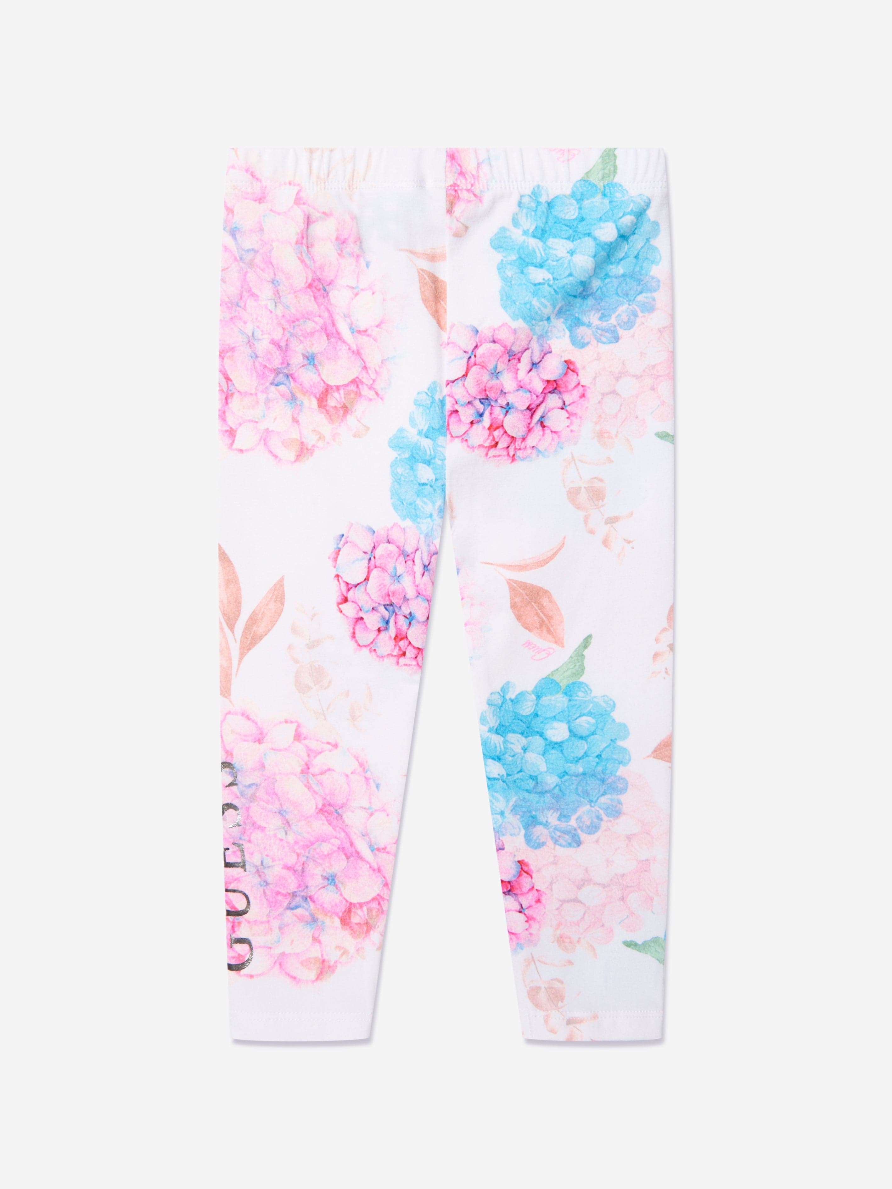 Guess Girls Floral Leggings in White