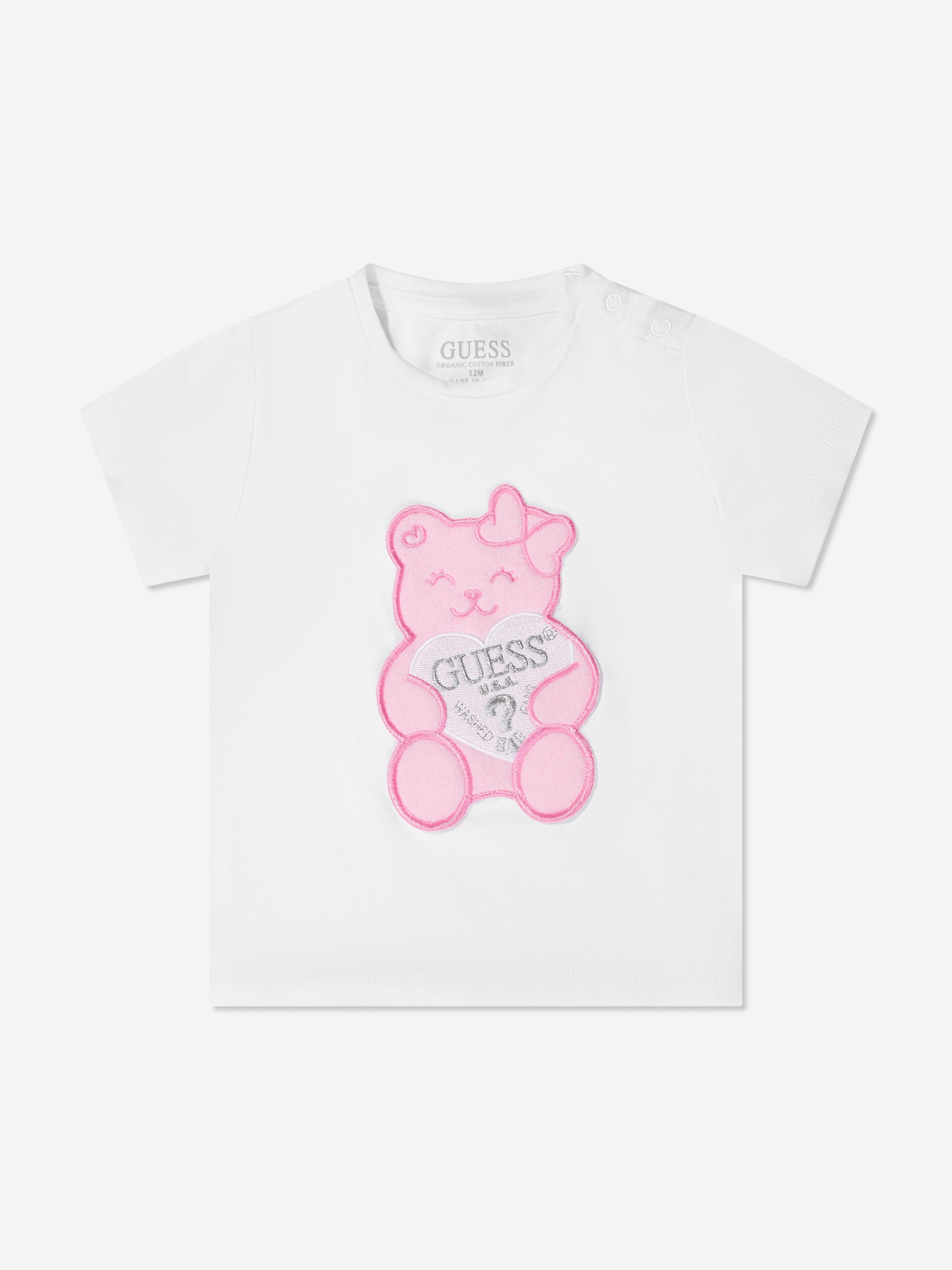 Guess Girls Teddy Bear T-Shirt in White