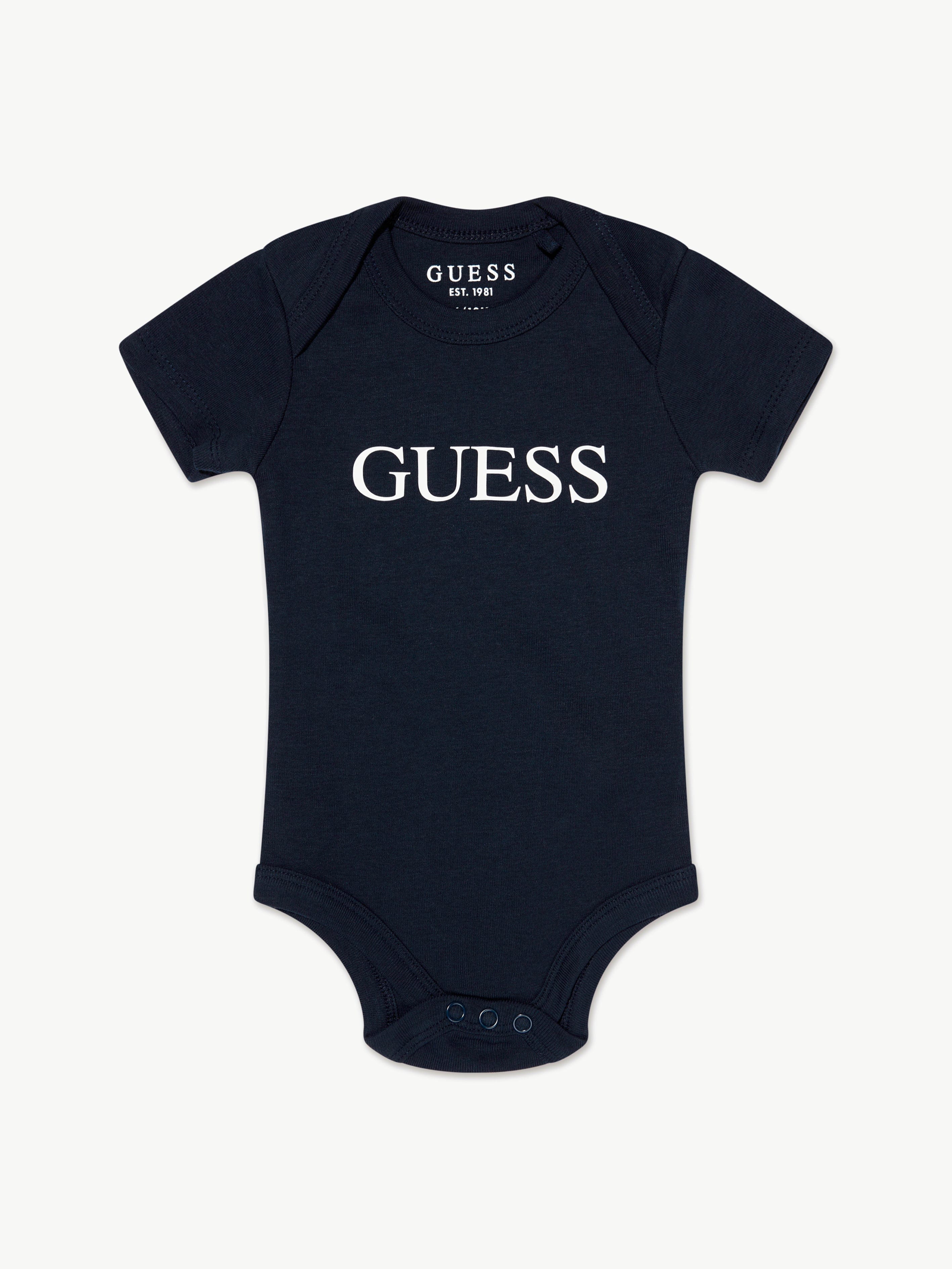 Guess Baby Boys Bodysuit Gift Set (3 Piece) in Navy