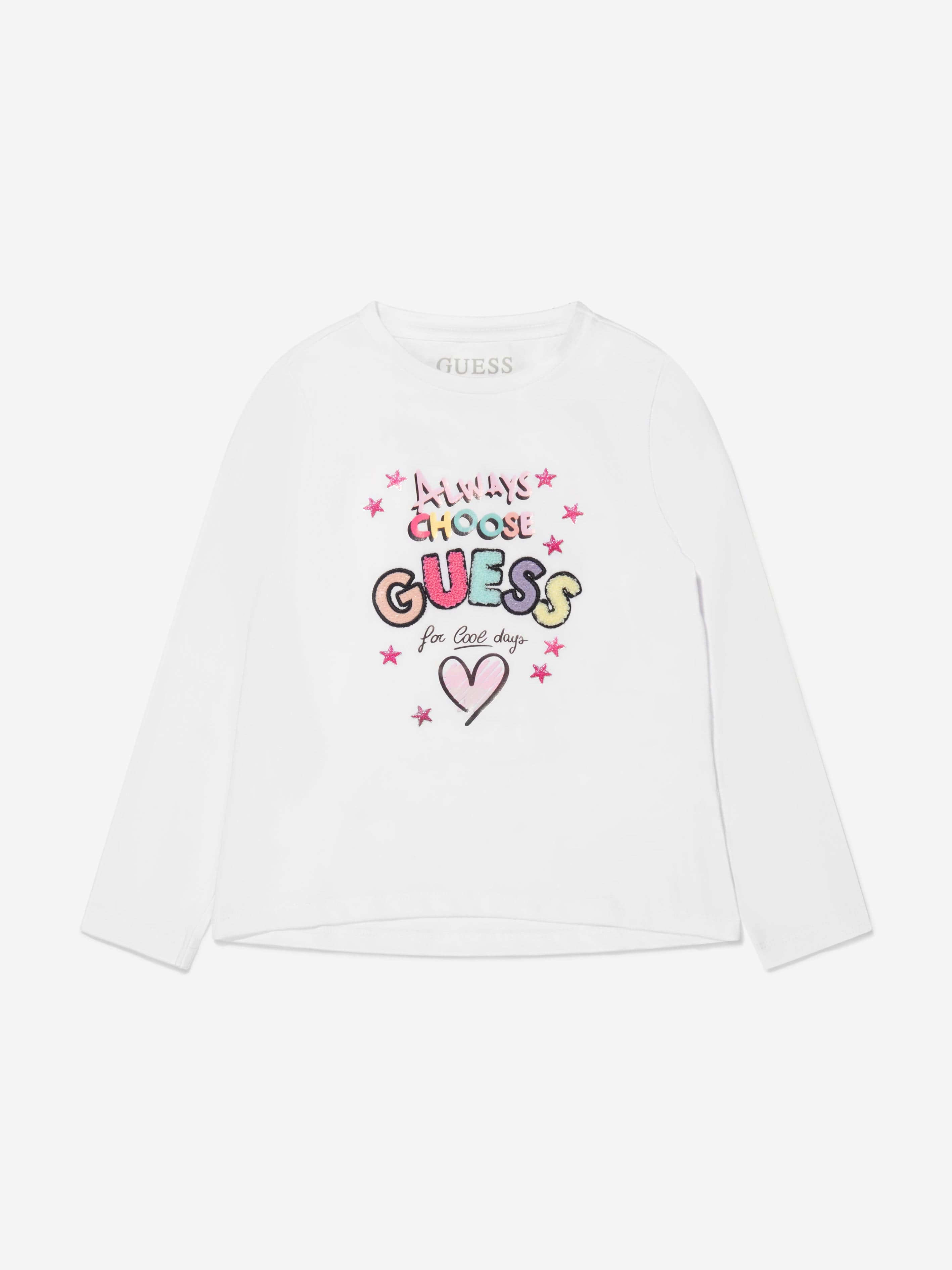 Guess Girls Long Sleeve Logo T-Shirt