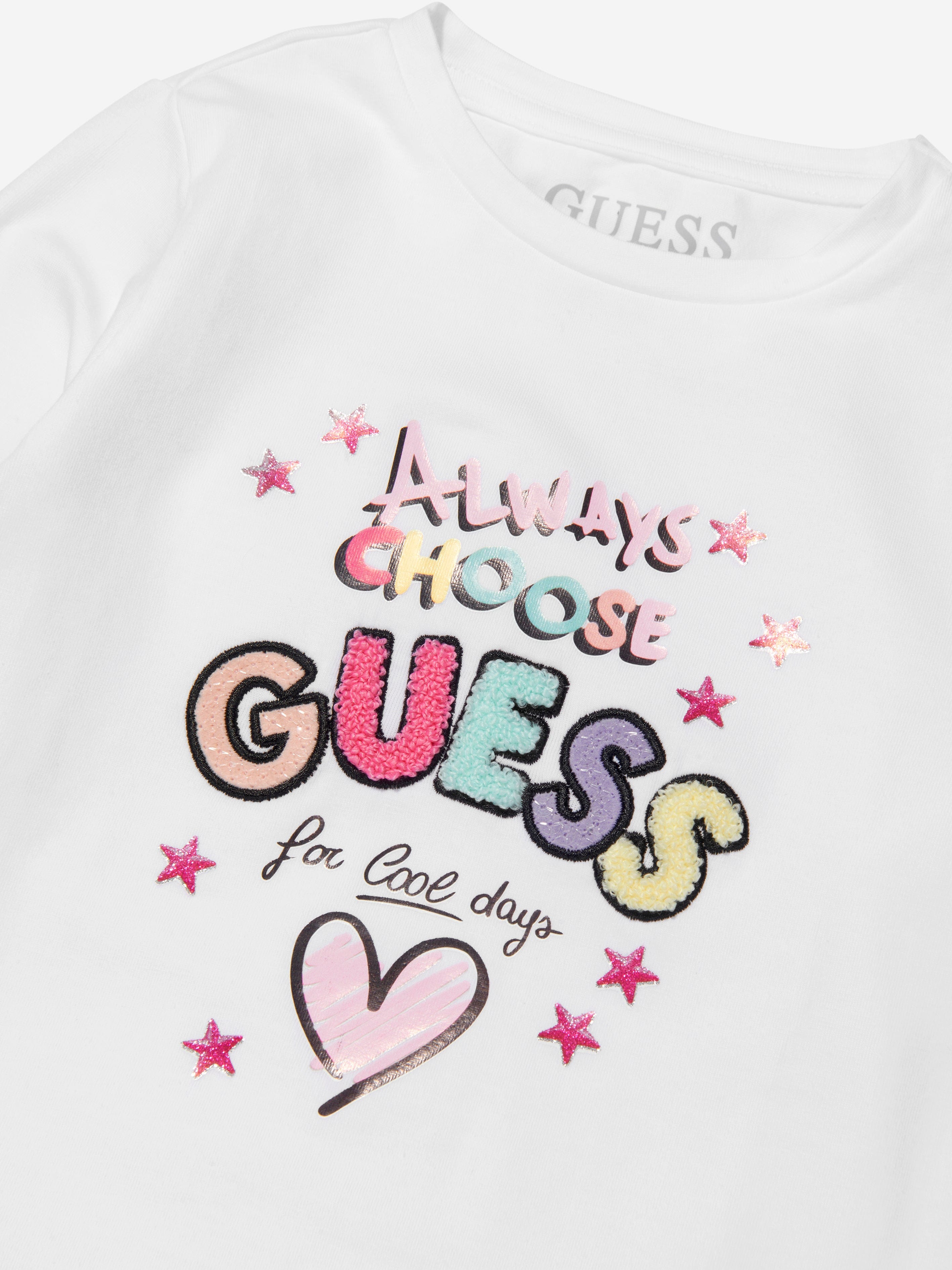 Guess Girls Long Sleeve Logo T-Shirt