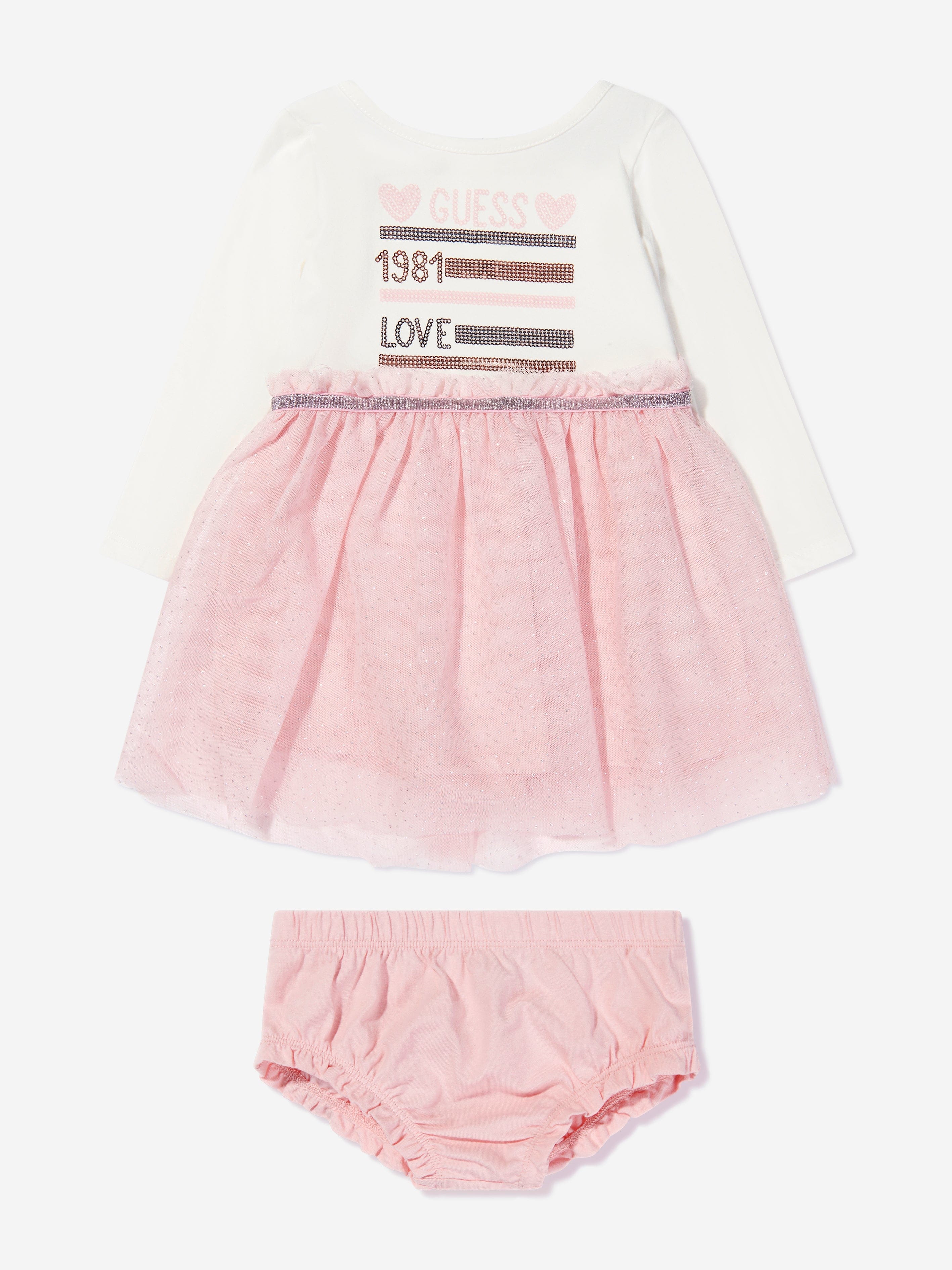 Guess Baby Girls Dress And Bloomers Set