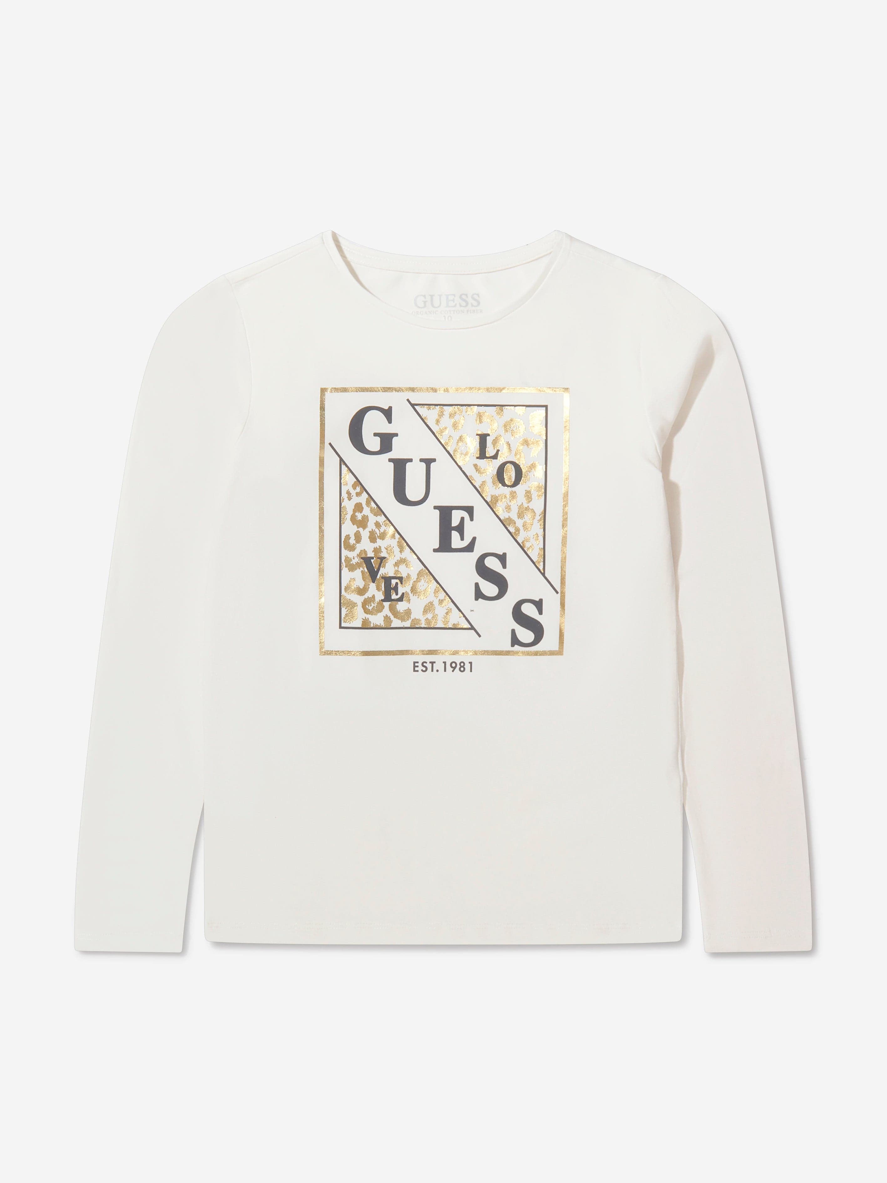 Guess Girls Long Sleeve Logo T-Shirt