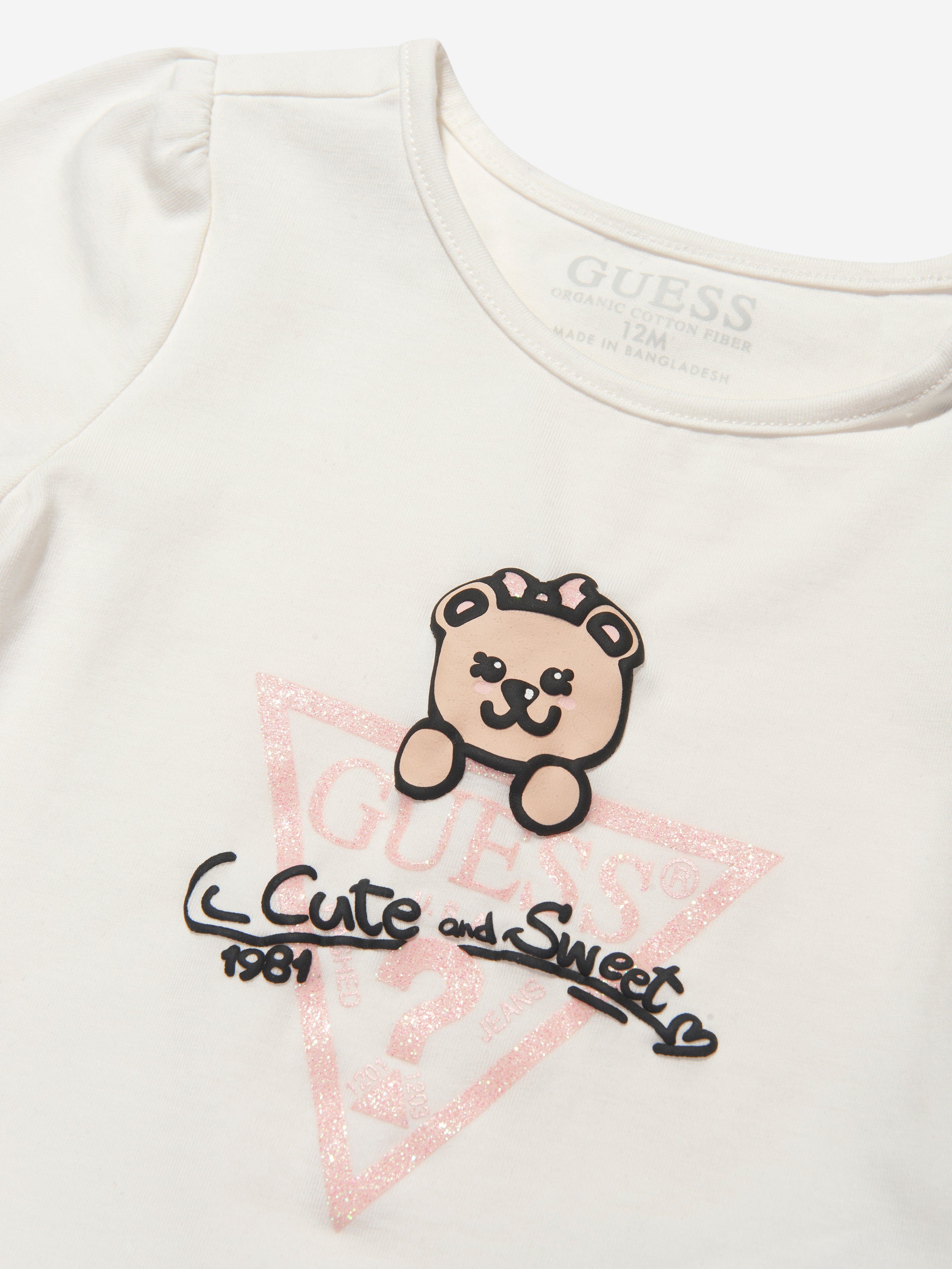 Guess Baby Girls Bear Logo T-Shirt