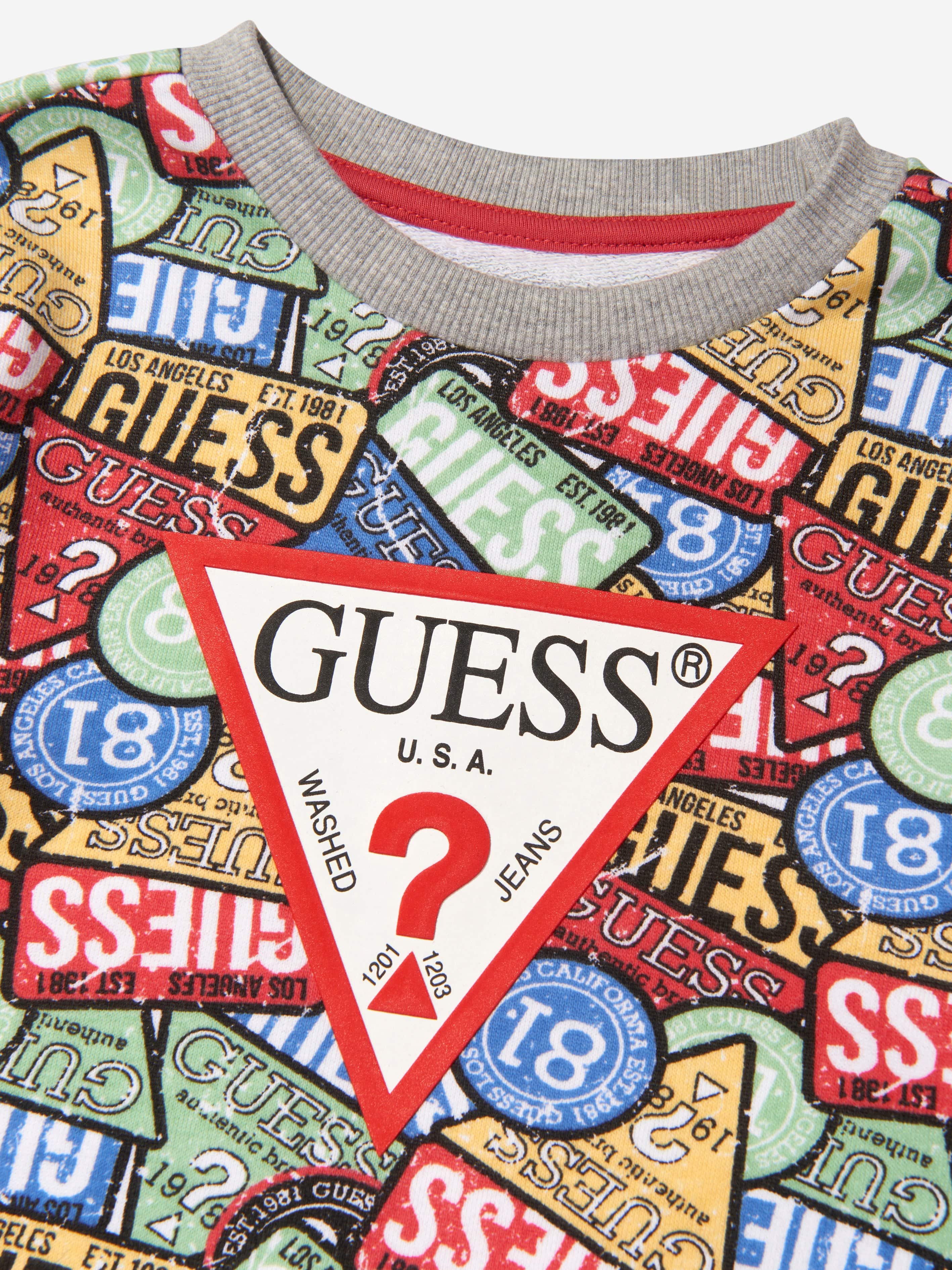 Guess Boys Patches Print Logo Sweatshirt