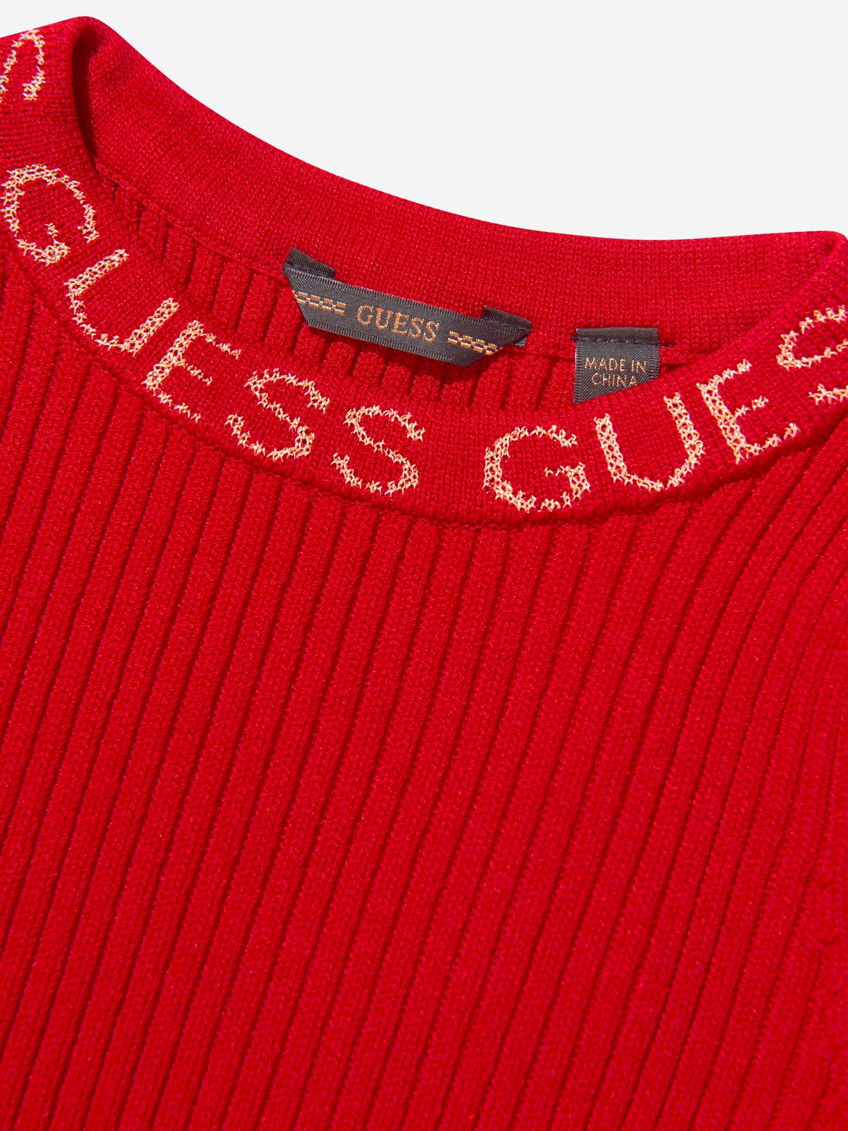 Guess Girls Long Sleeve Midi Dress