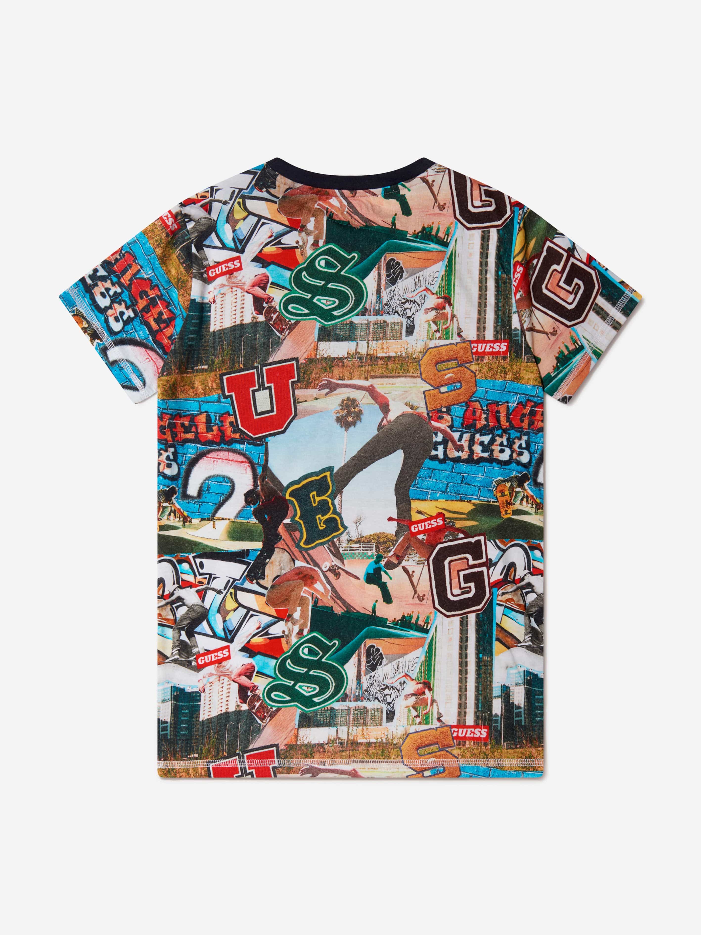 Guess Boys Graffiti Print T-Shirt