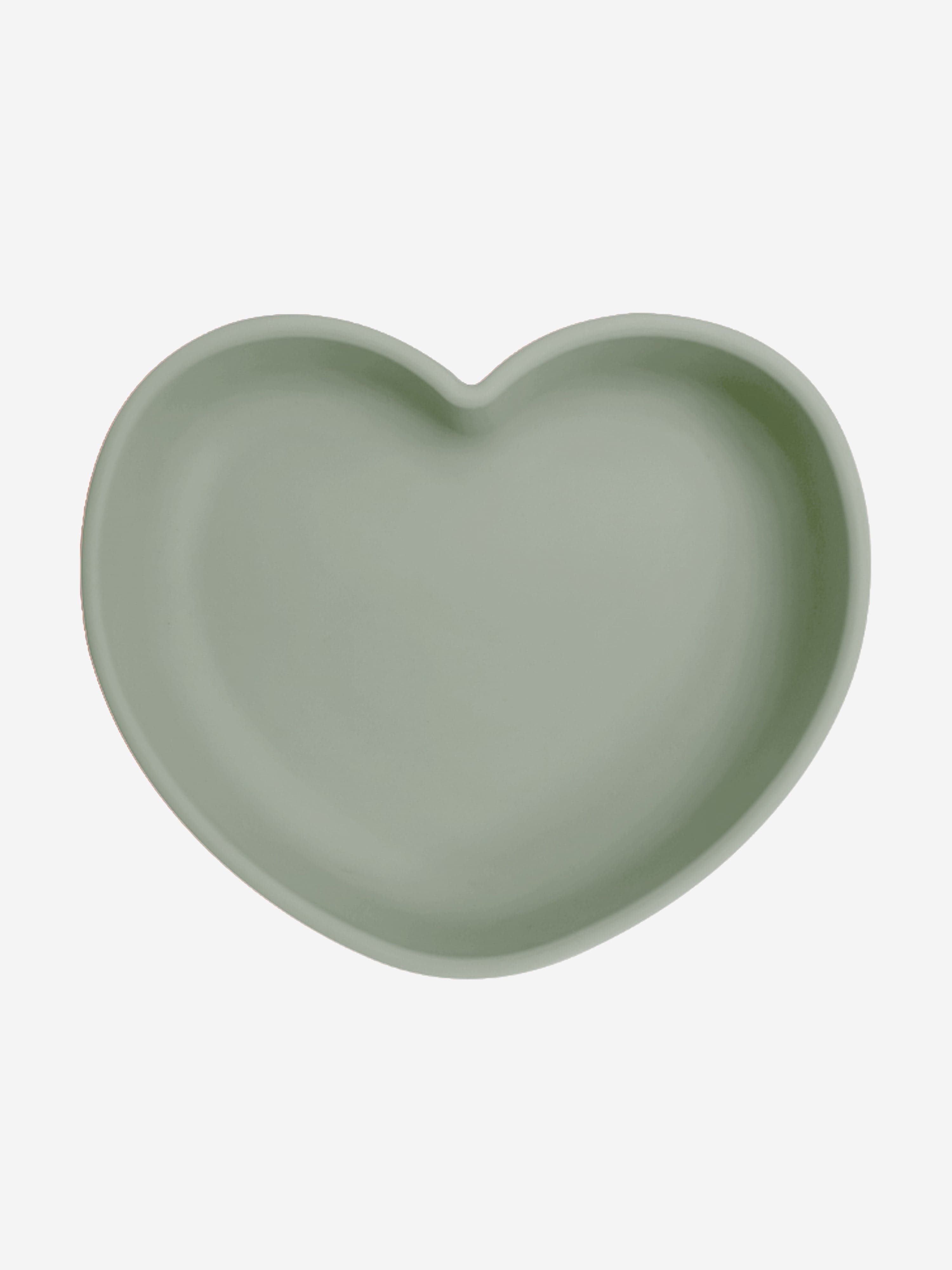 Silicone Heart Shaped Suction Plates in Green