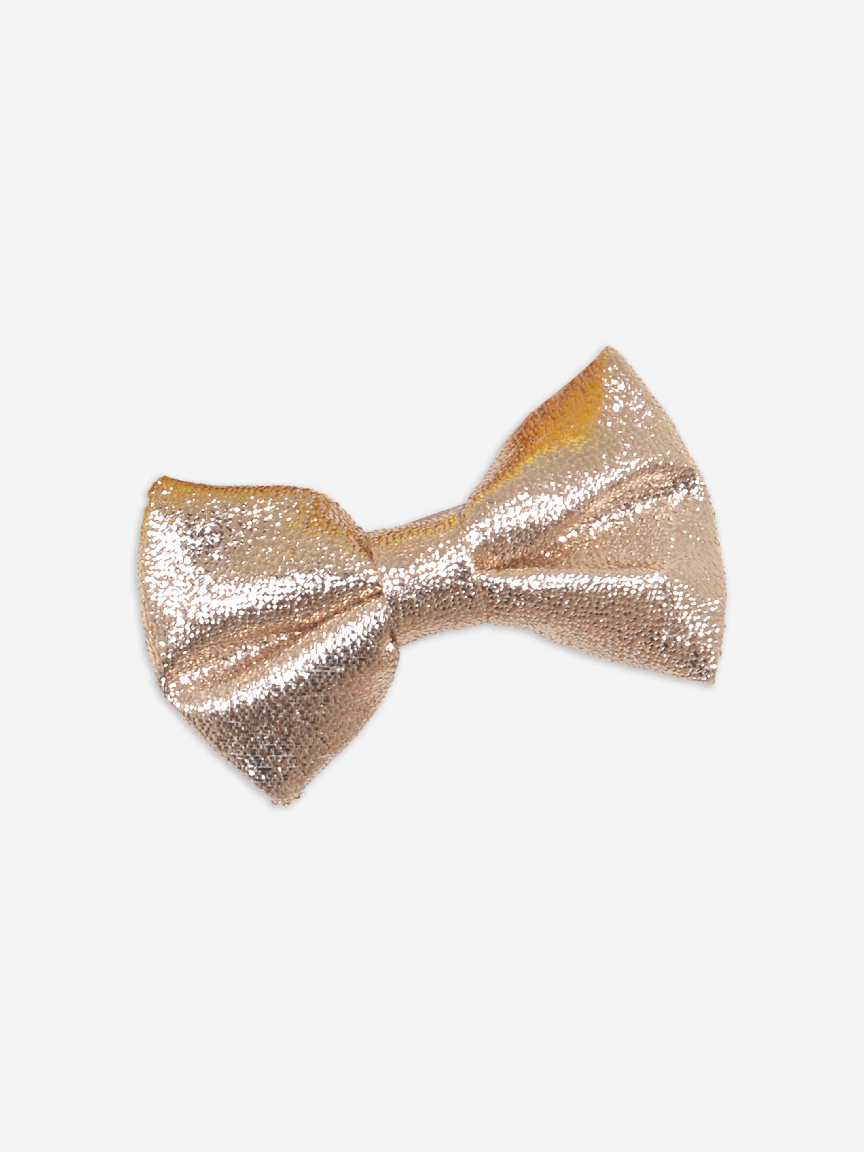 Hucklebones Girls Bow Hairclip Set in Gold