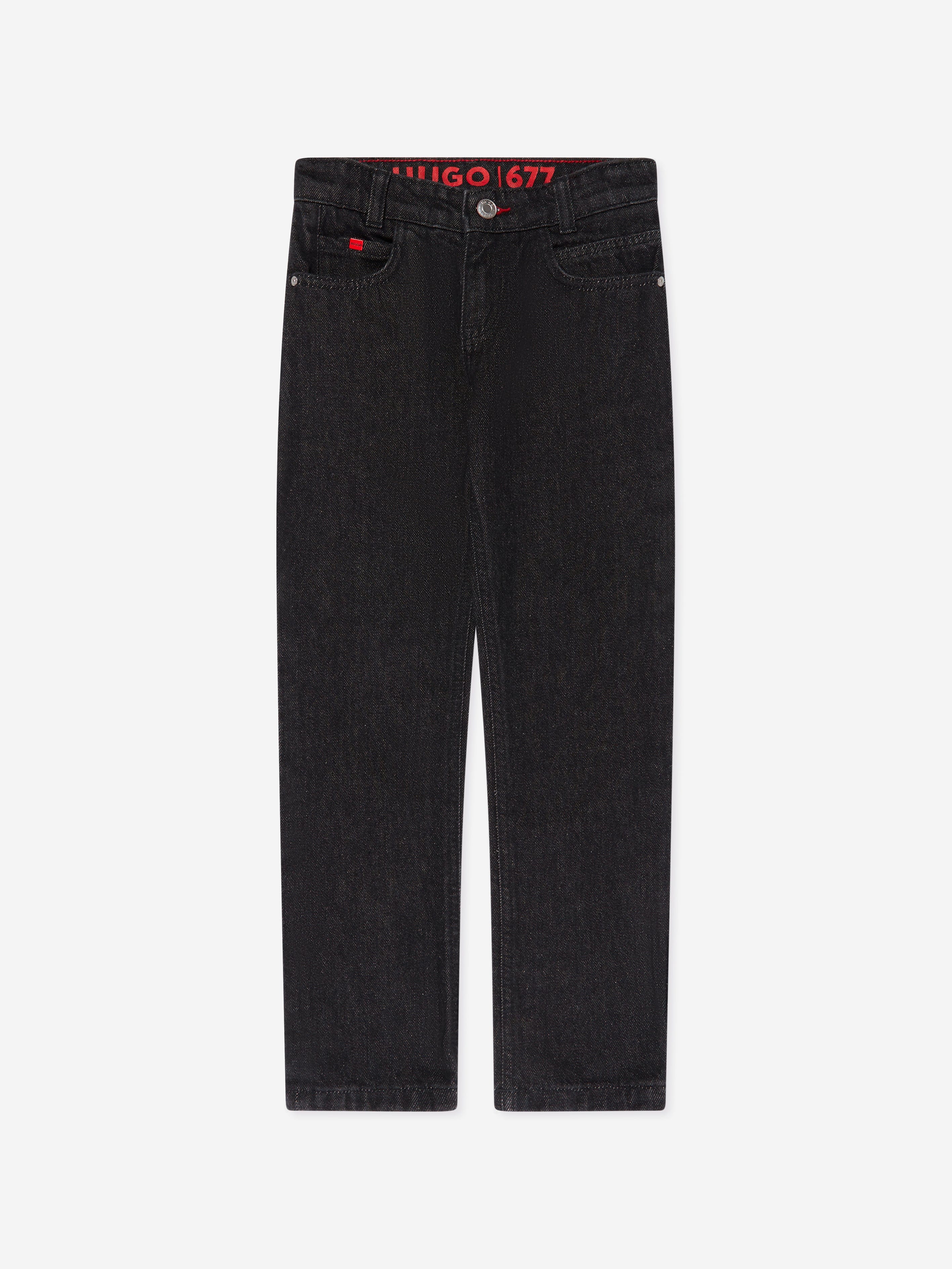 Hugo Boys Regular Fit Jeans in Black