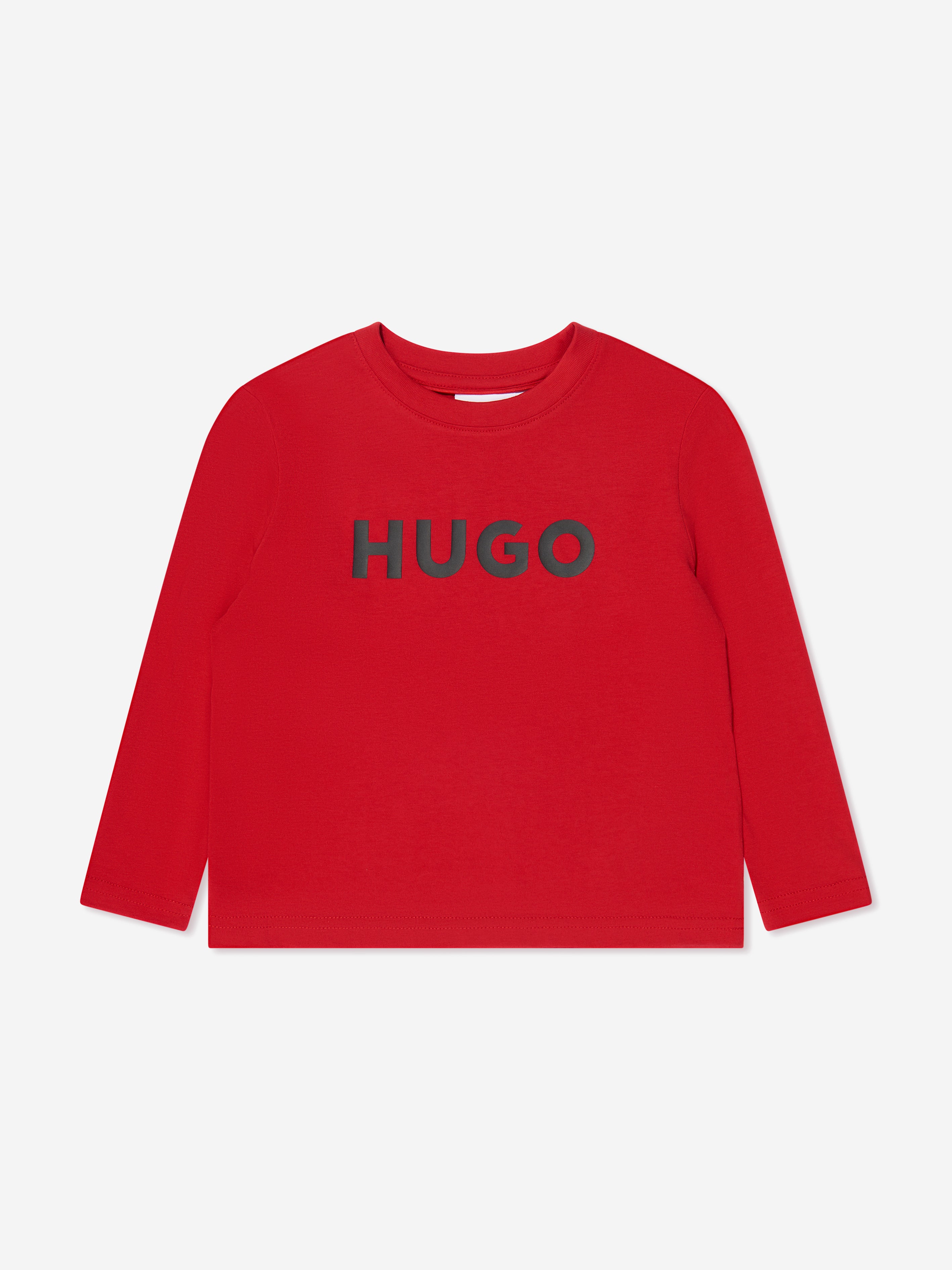 Hugo Boys Long Sleeve Logo T-Shirt in Red