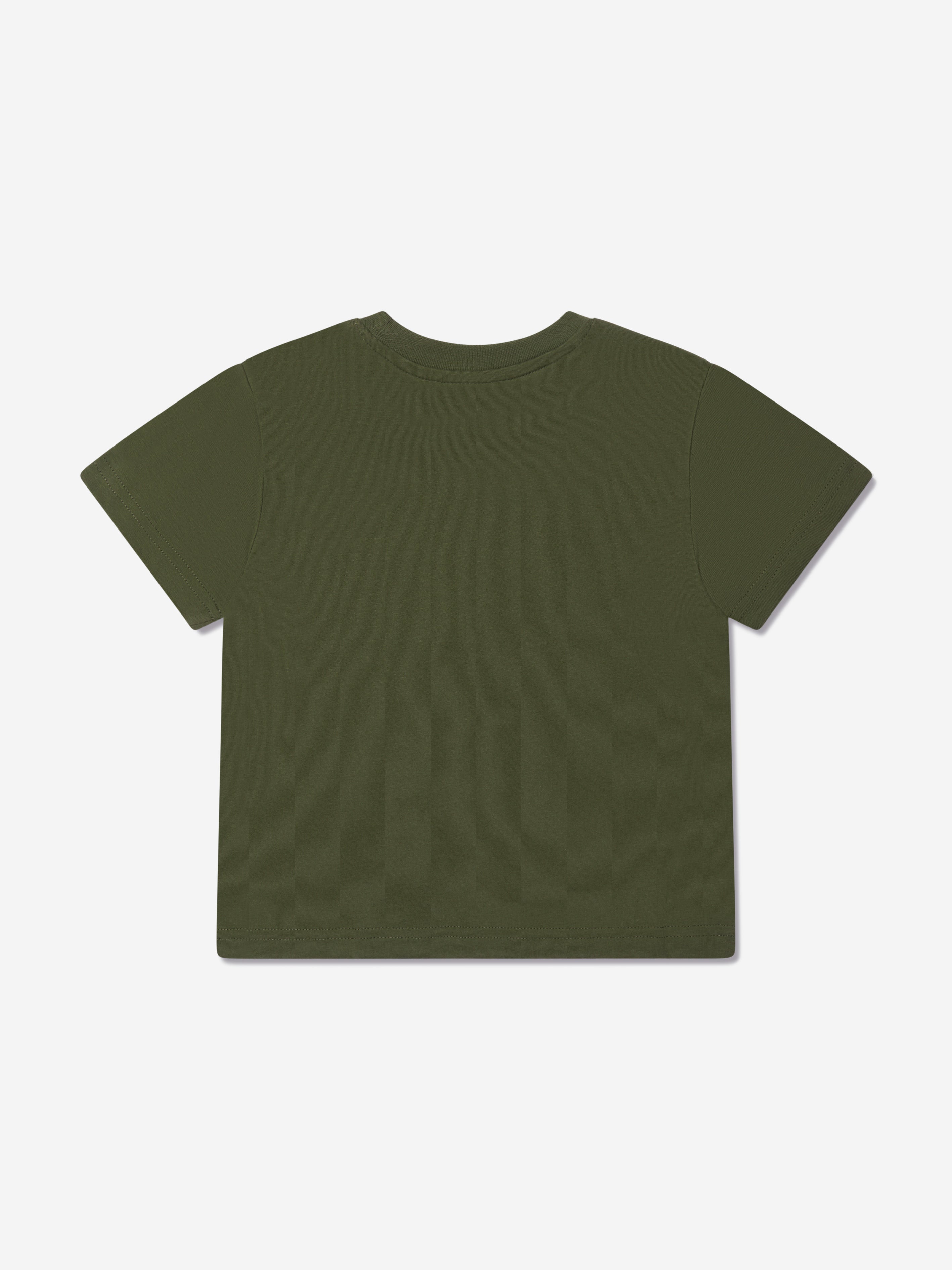 Hugo Boys Square Logo T-Shirt in Green