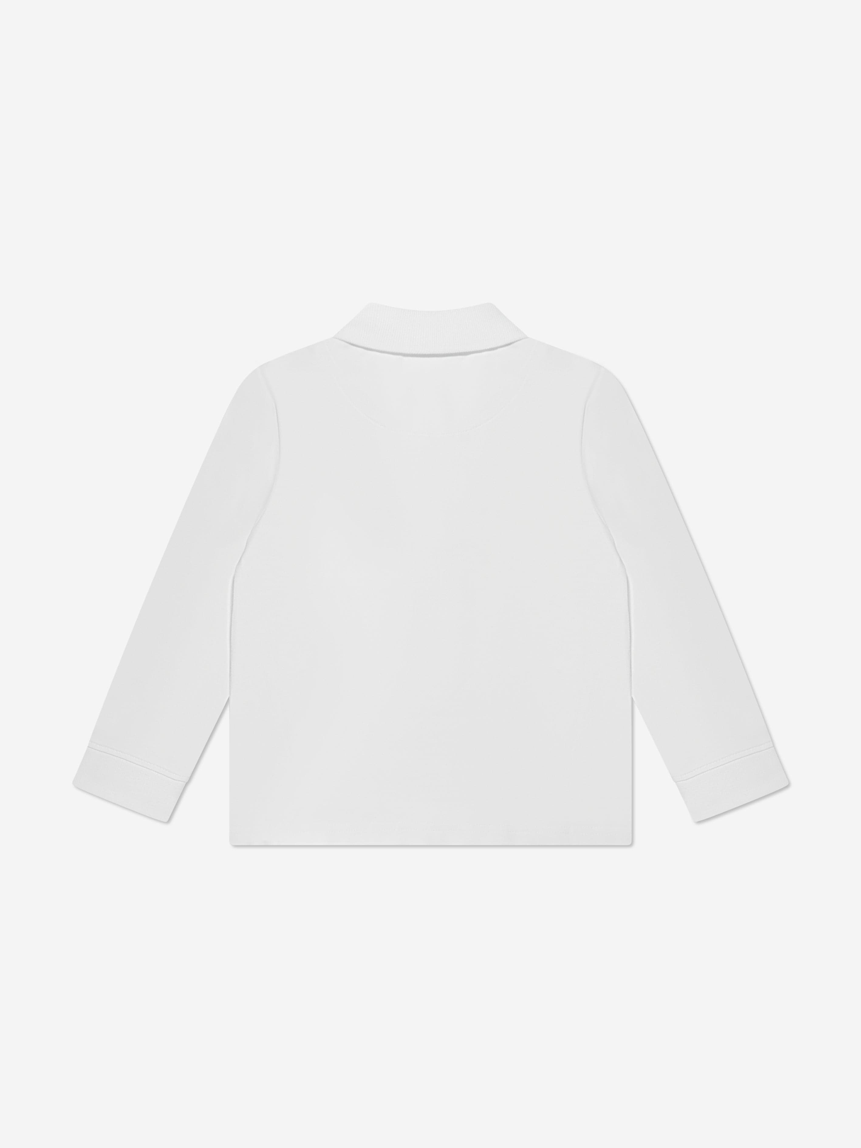 Hugo Boys Long Sleeve Polo Shirt in White