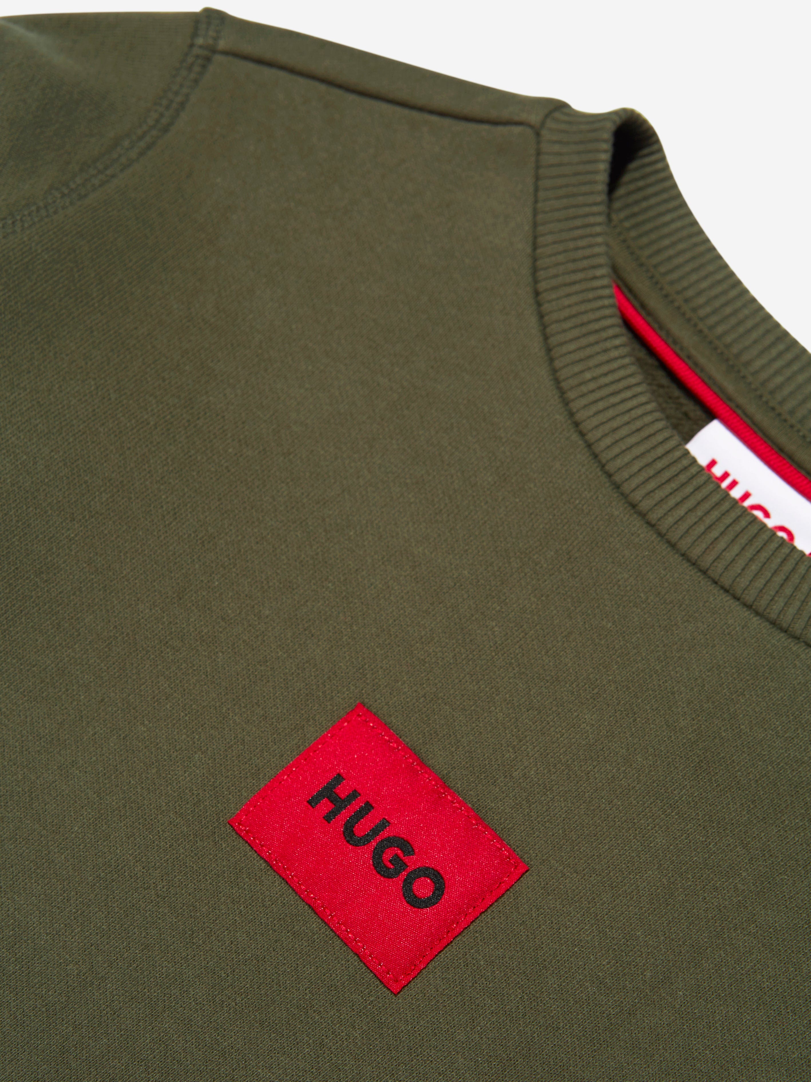 Hugo Boys Logo Sweatshirt in Green