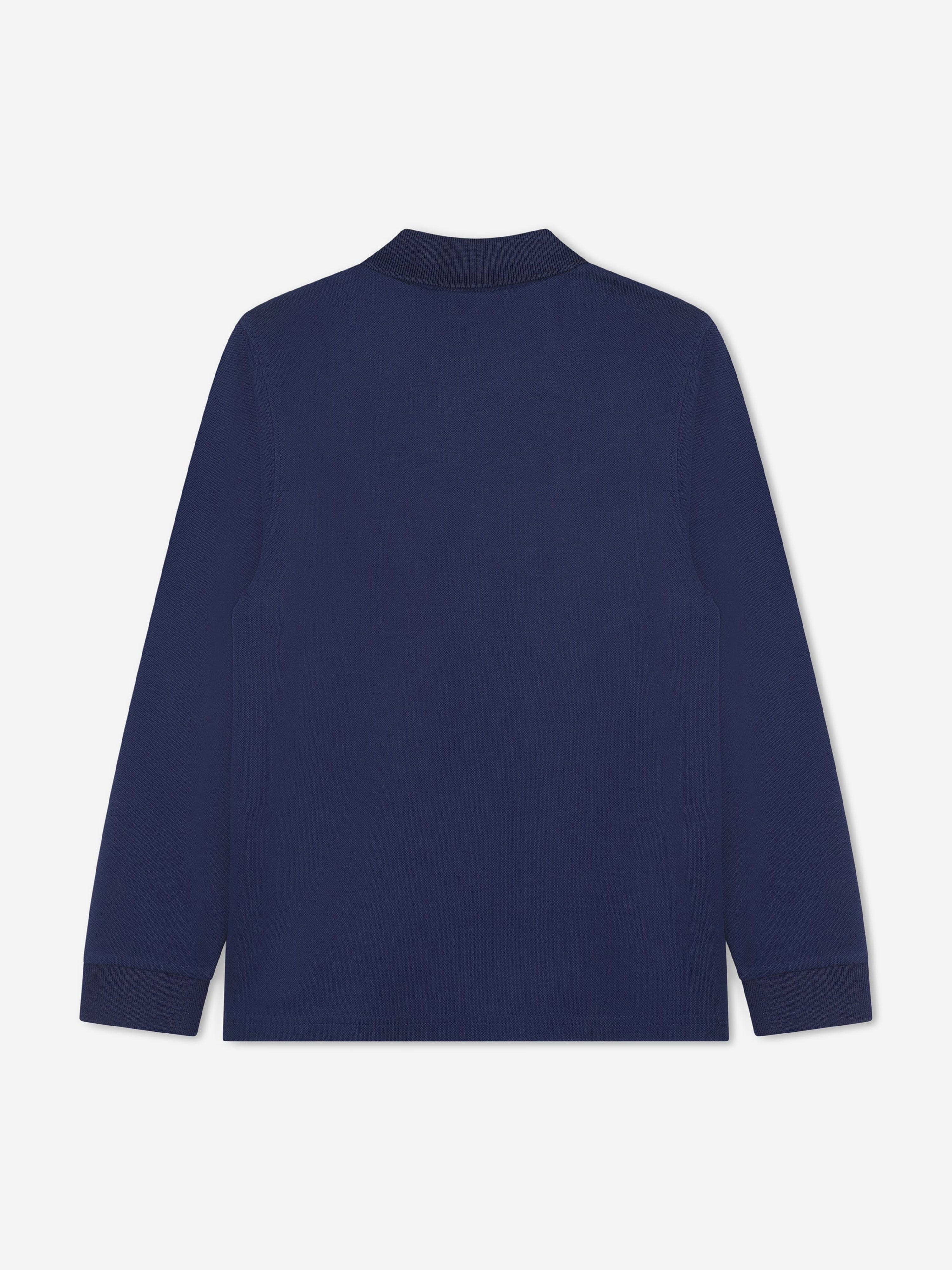 Hugo Boys Long Sleeve Polo Shirt in Blue