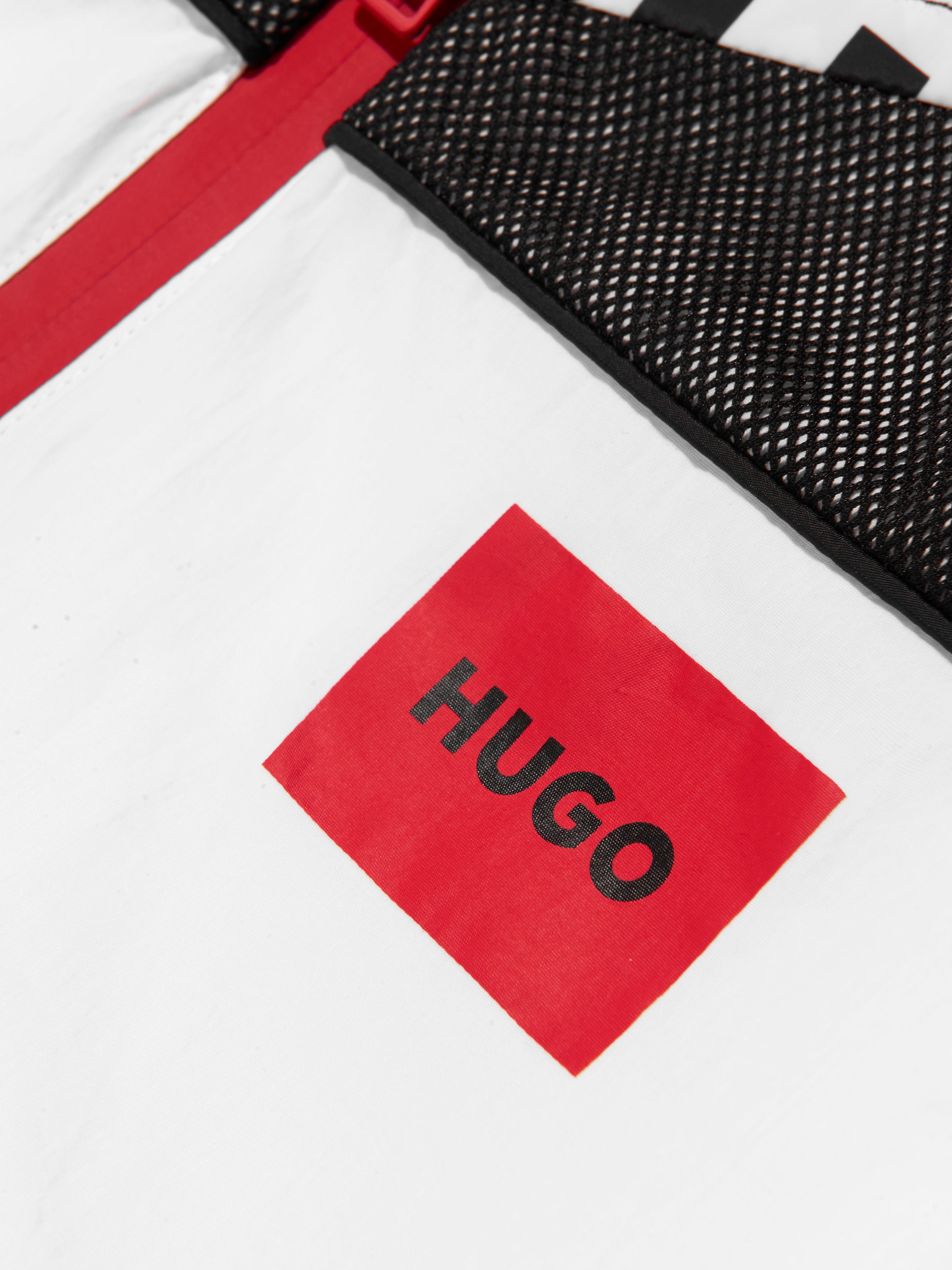 Hugo Boys Hooded Windbreaker in Red