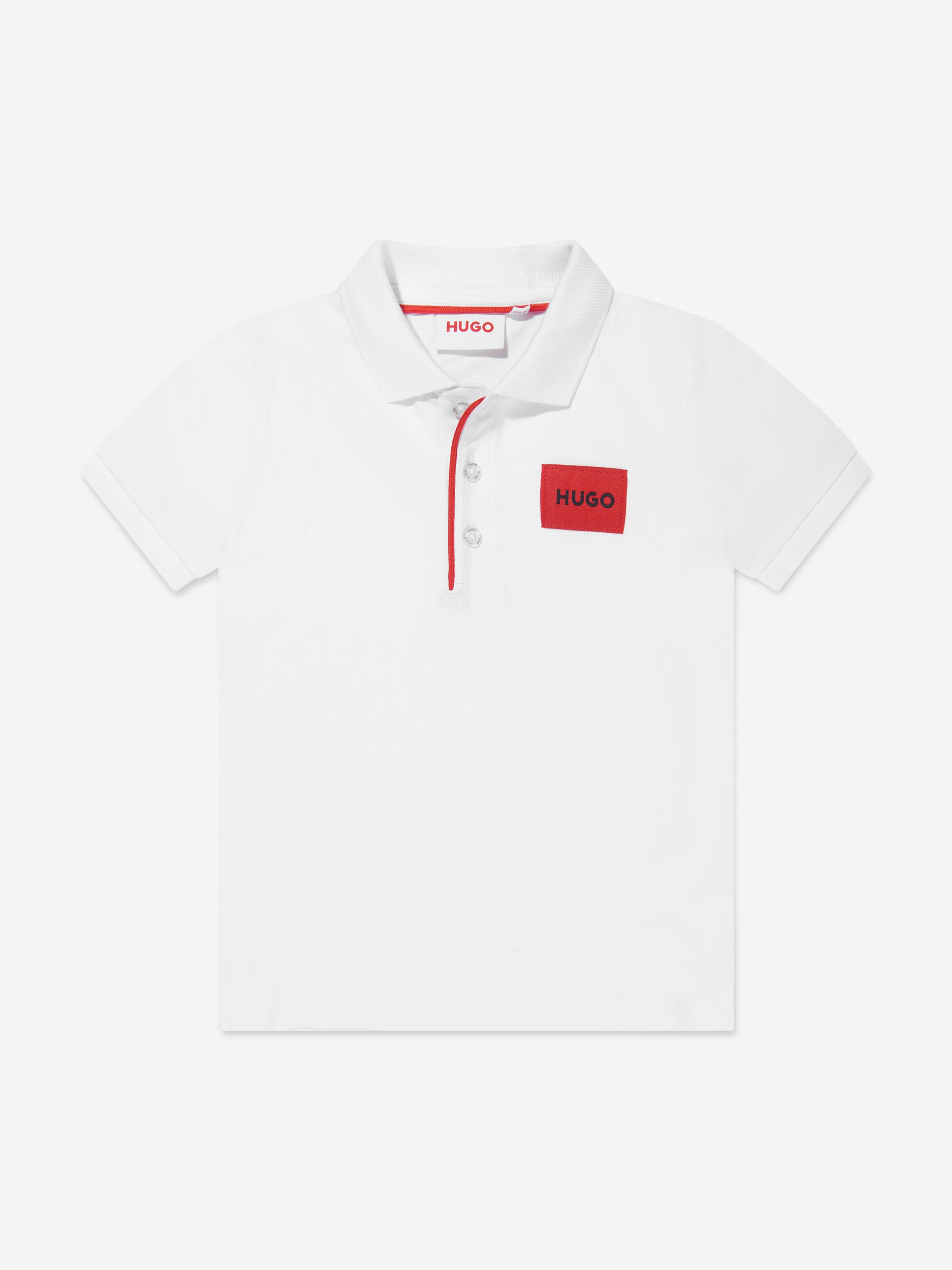 Hugo Boys Logo Polo Shirt in White