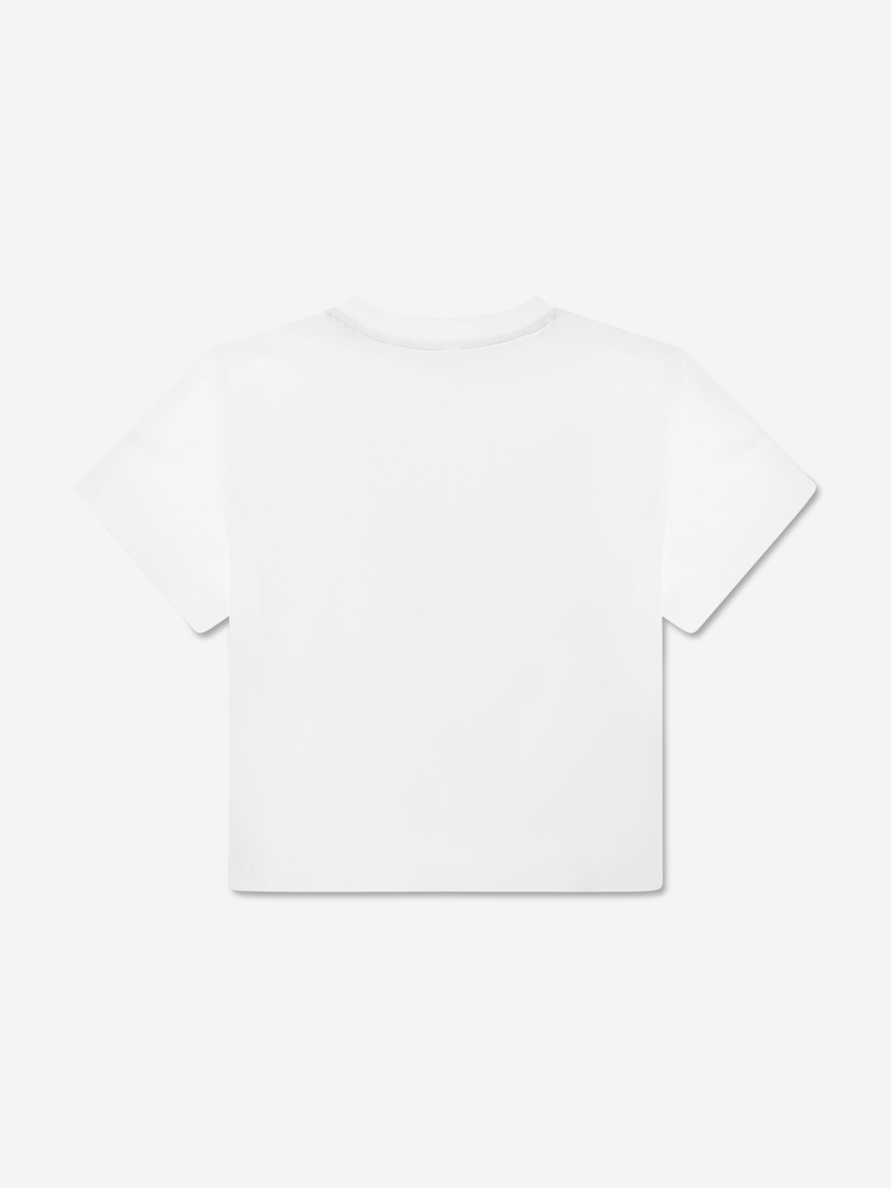 Hugo Girls Organic Cotton Logo Print T-Shirt in White