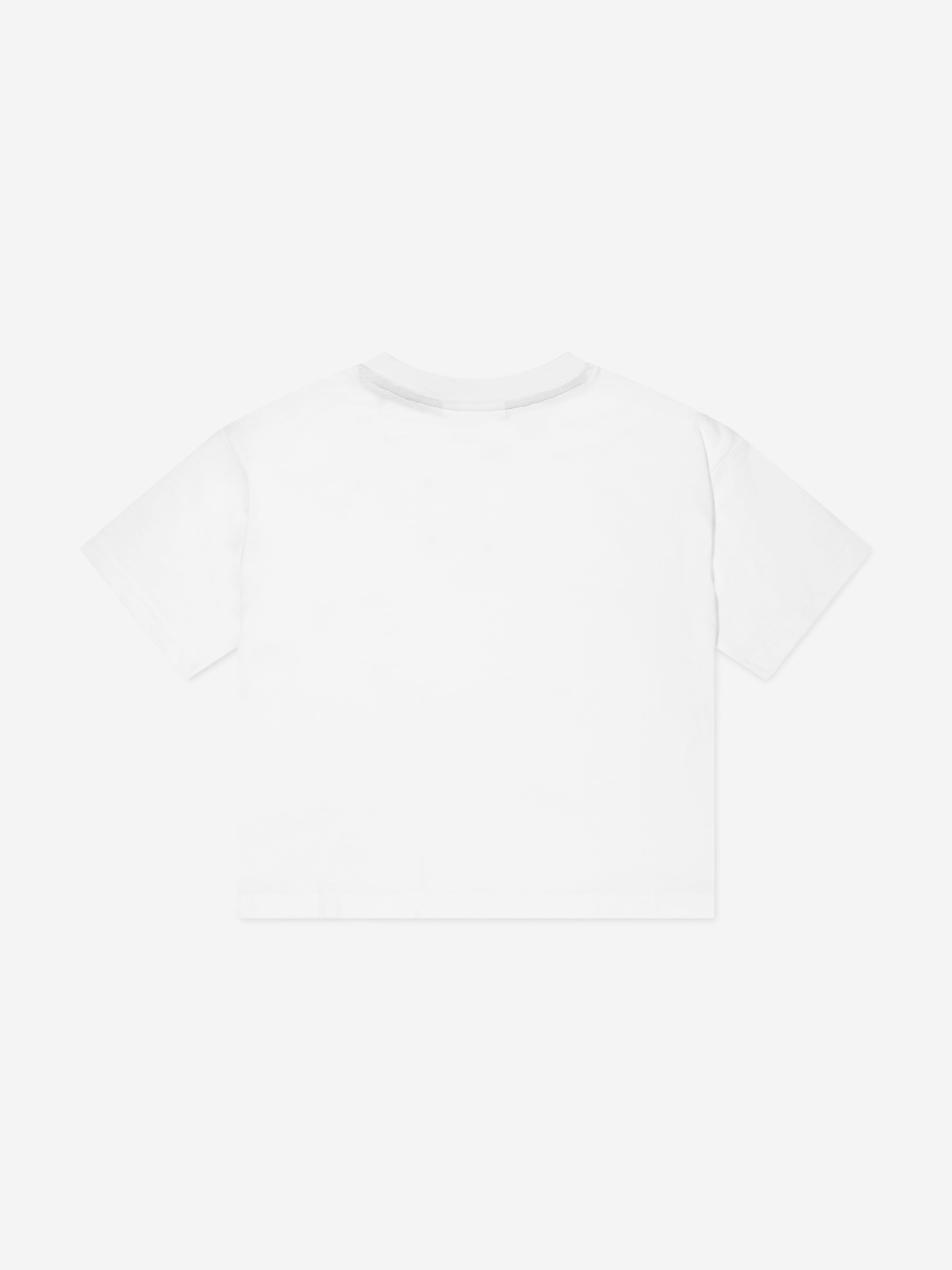 Hugo Boys Organic Cotton Logo Print T-Shirt in White