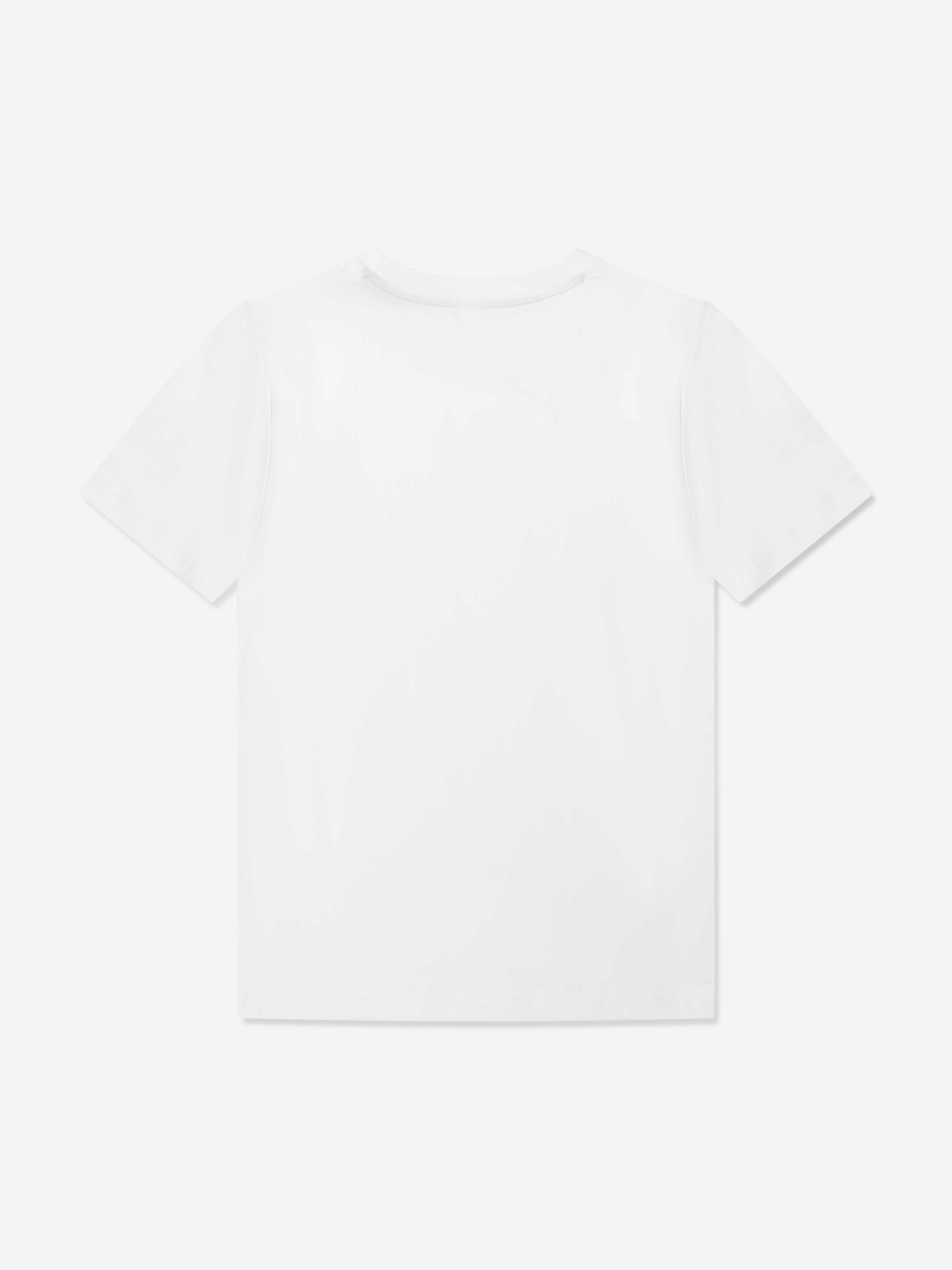 Hugo Boys Organic Cotton Logo Print T-Shirt in White