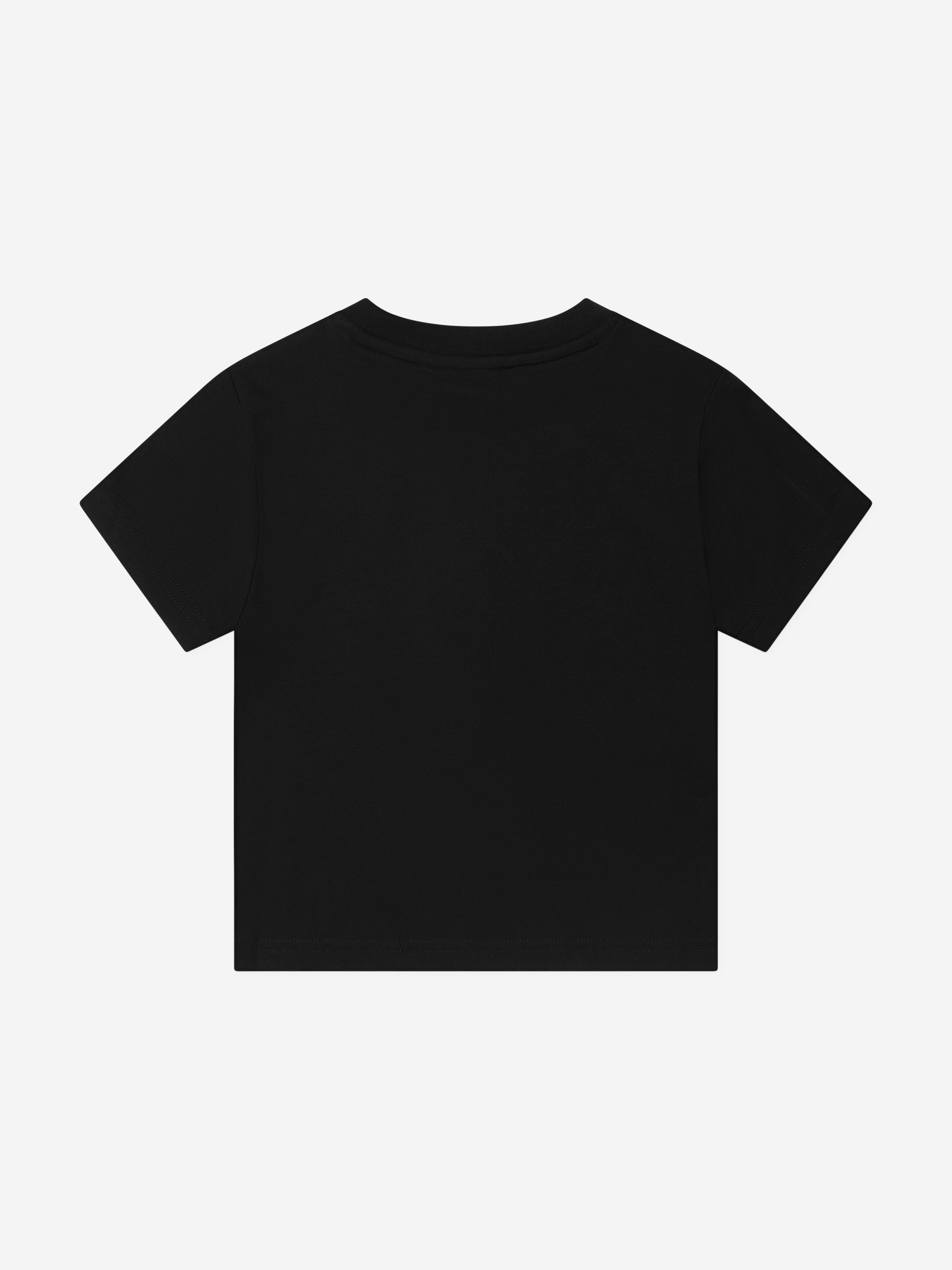 Hugo Boys Organic Cotton Logo Print T-Shirt in Black