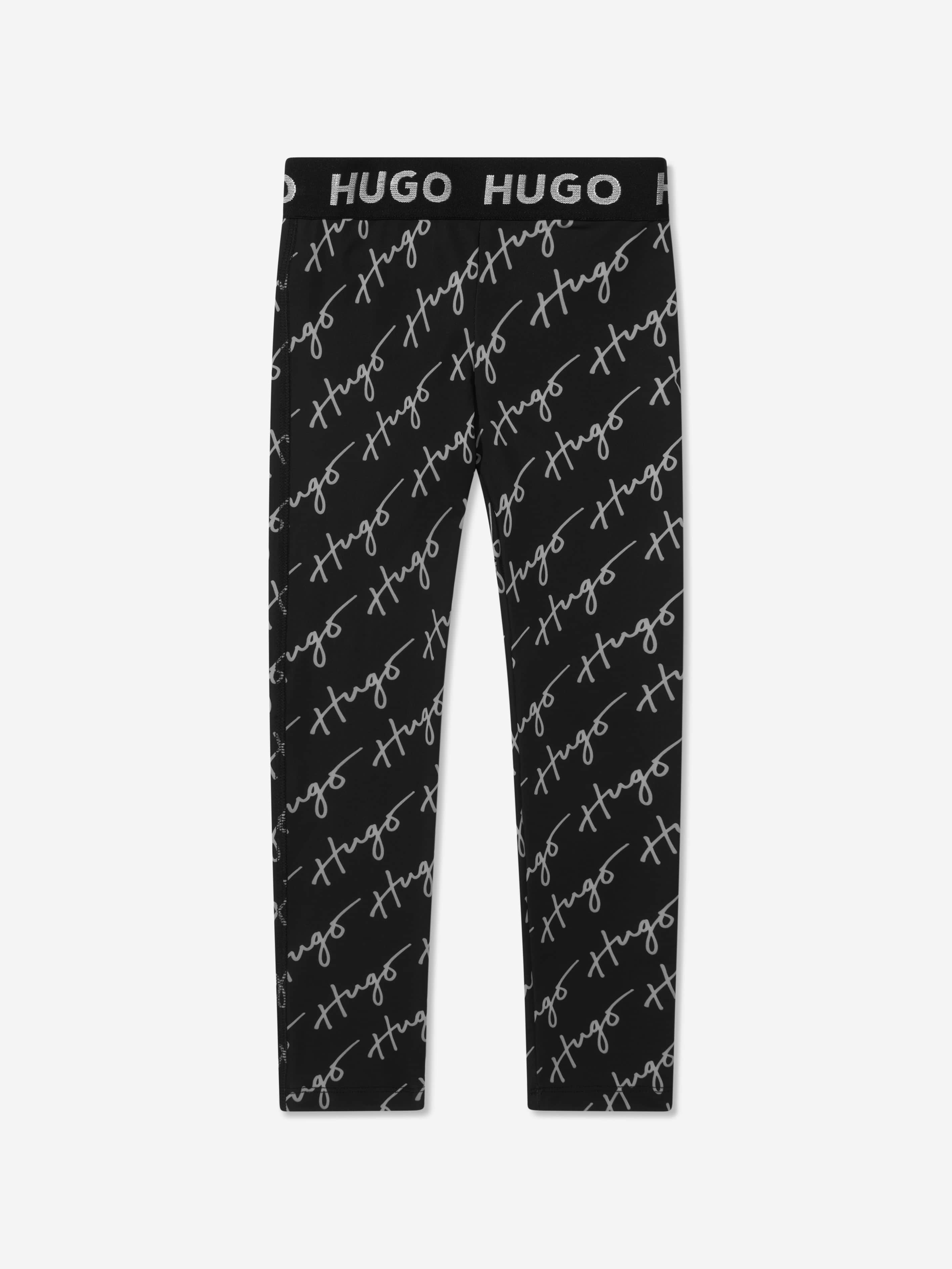 Hugo Girls Logo Print Leggings in Black