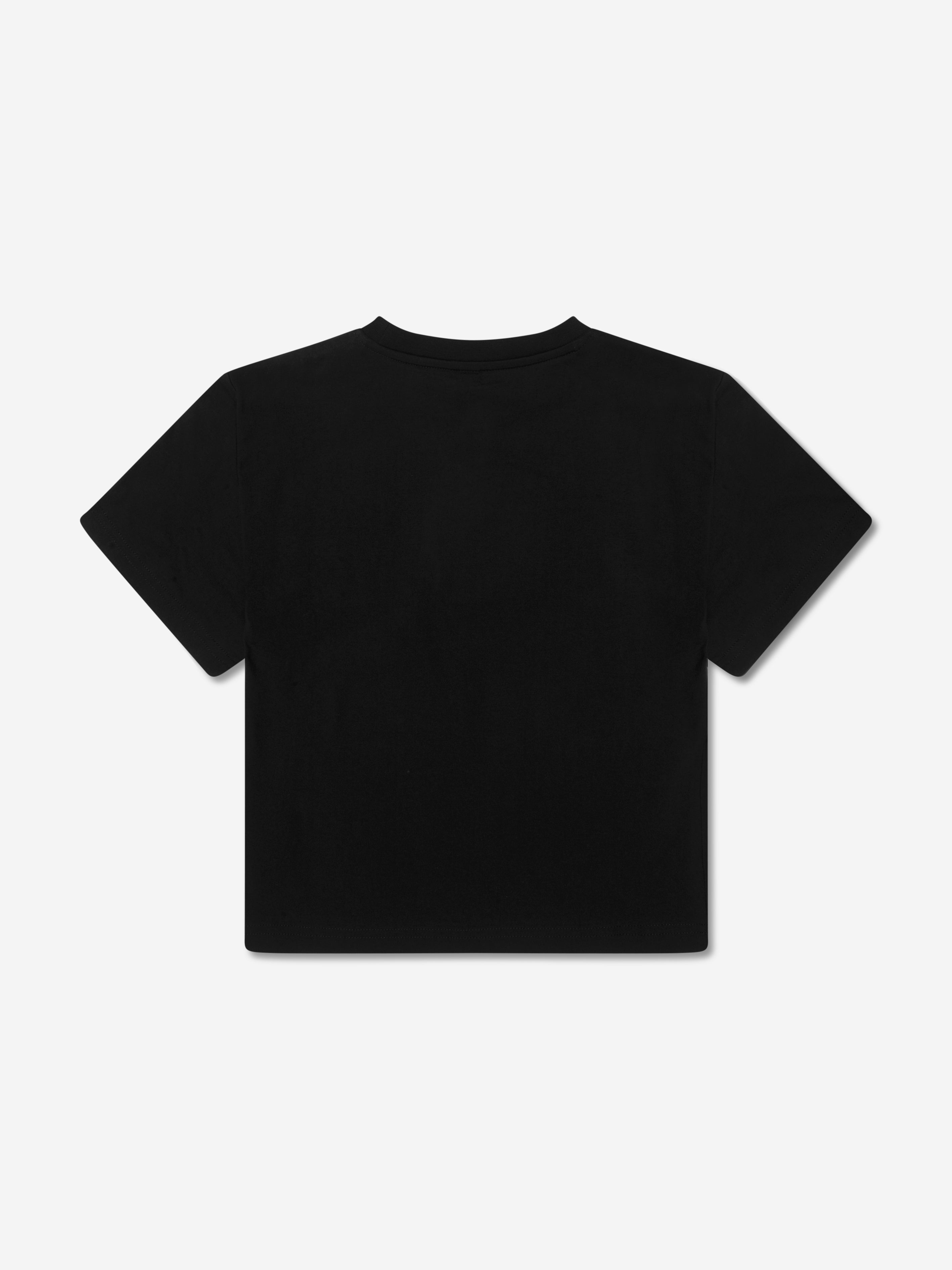 Hugo Girls Organic Cotton Logo Print T-Shirt in Black