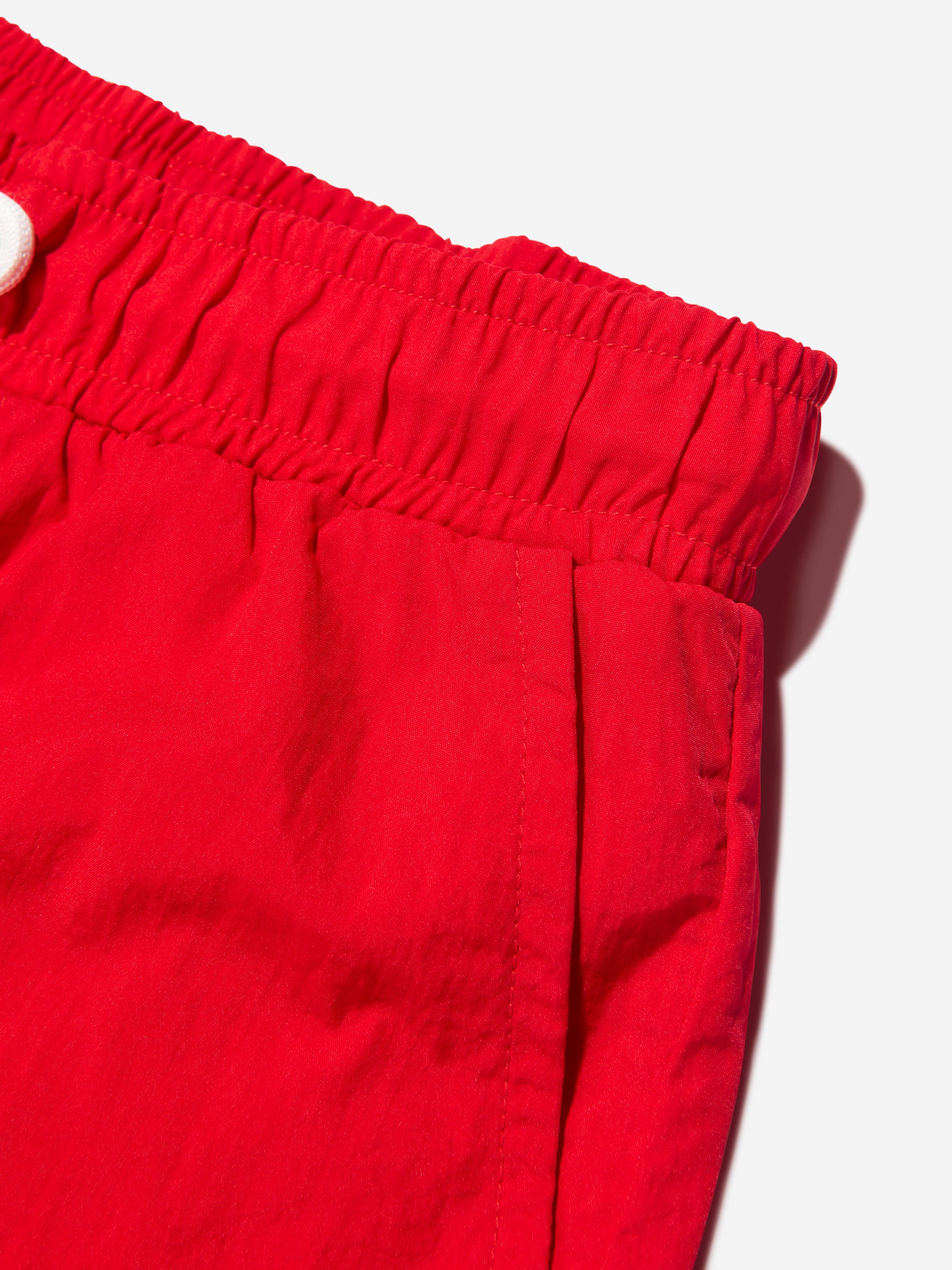 Hugo Boys Logo Swim Shorts in Red