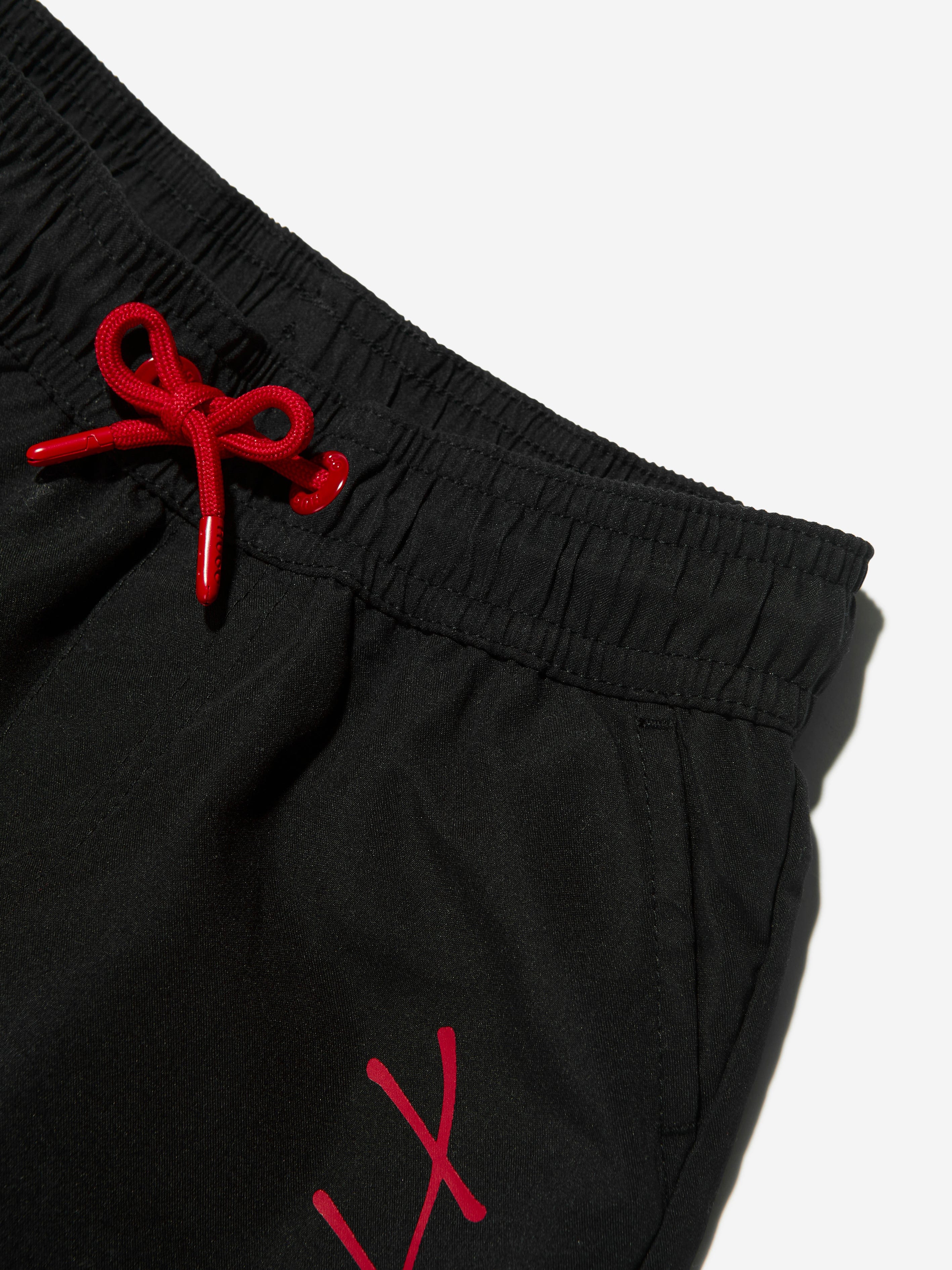 Hugo Boys Signature Logo Swim Shorts in Black