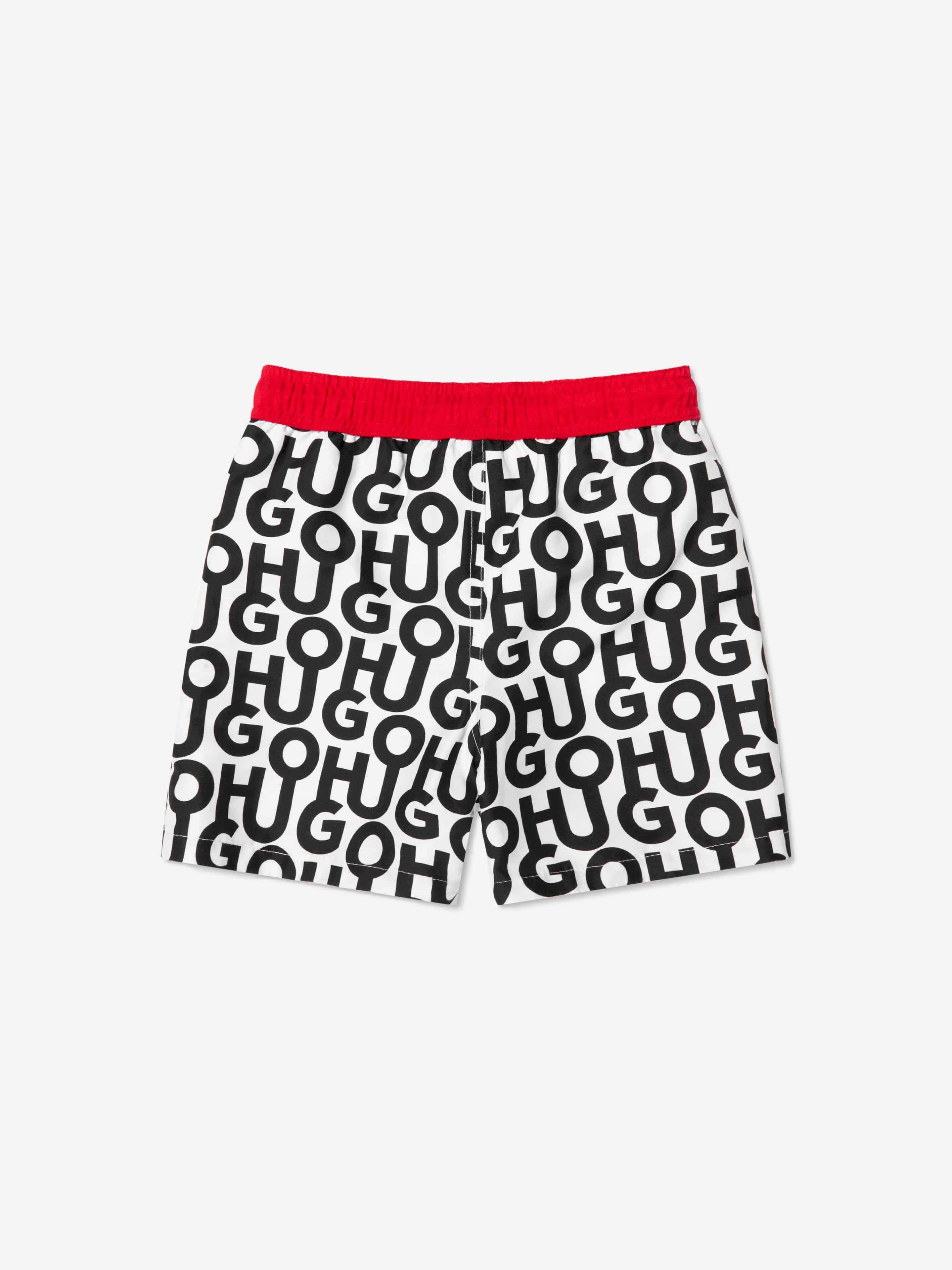 Hugo Boys All Over Print Swim Shorts in Black