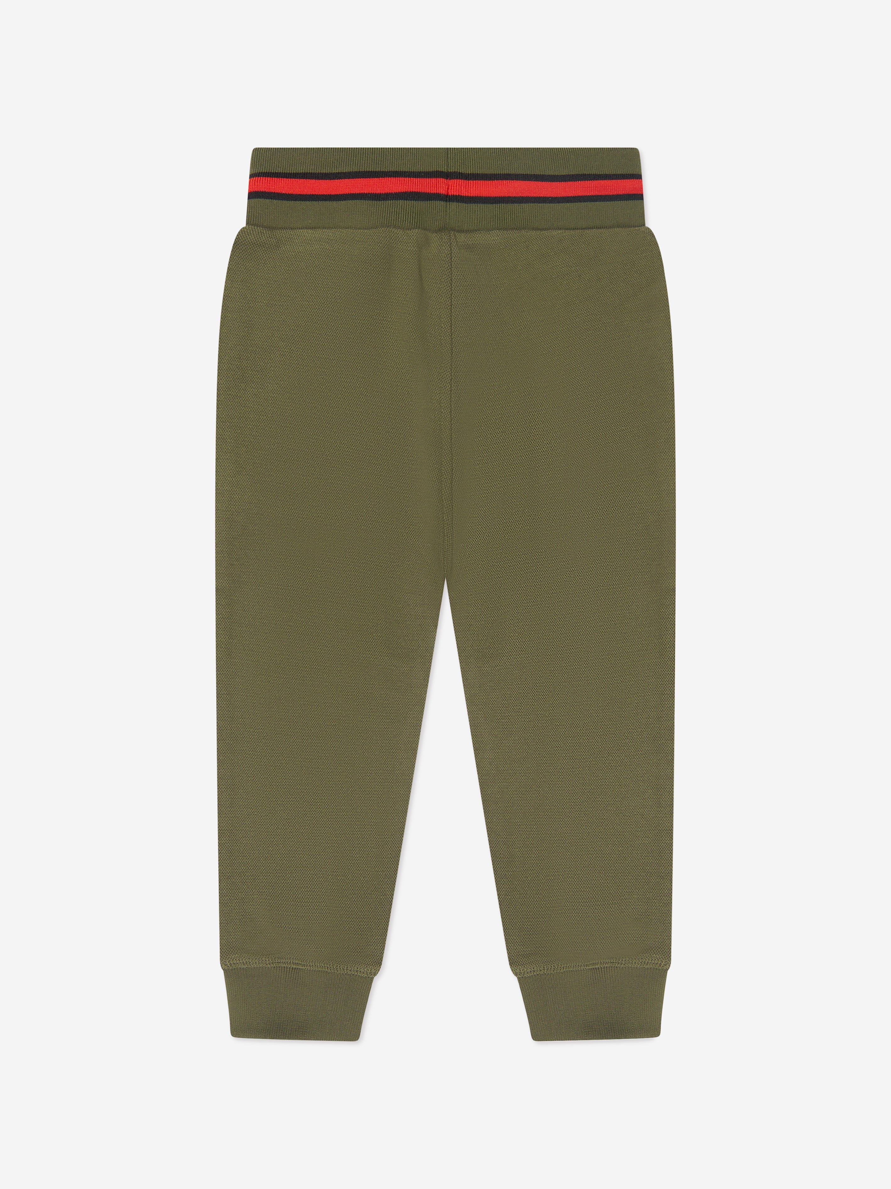 Hugo Boys Pique Logo Joggers in Khaki